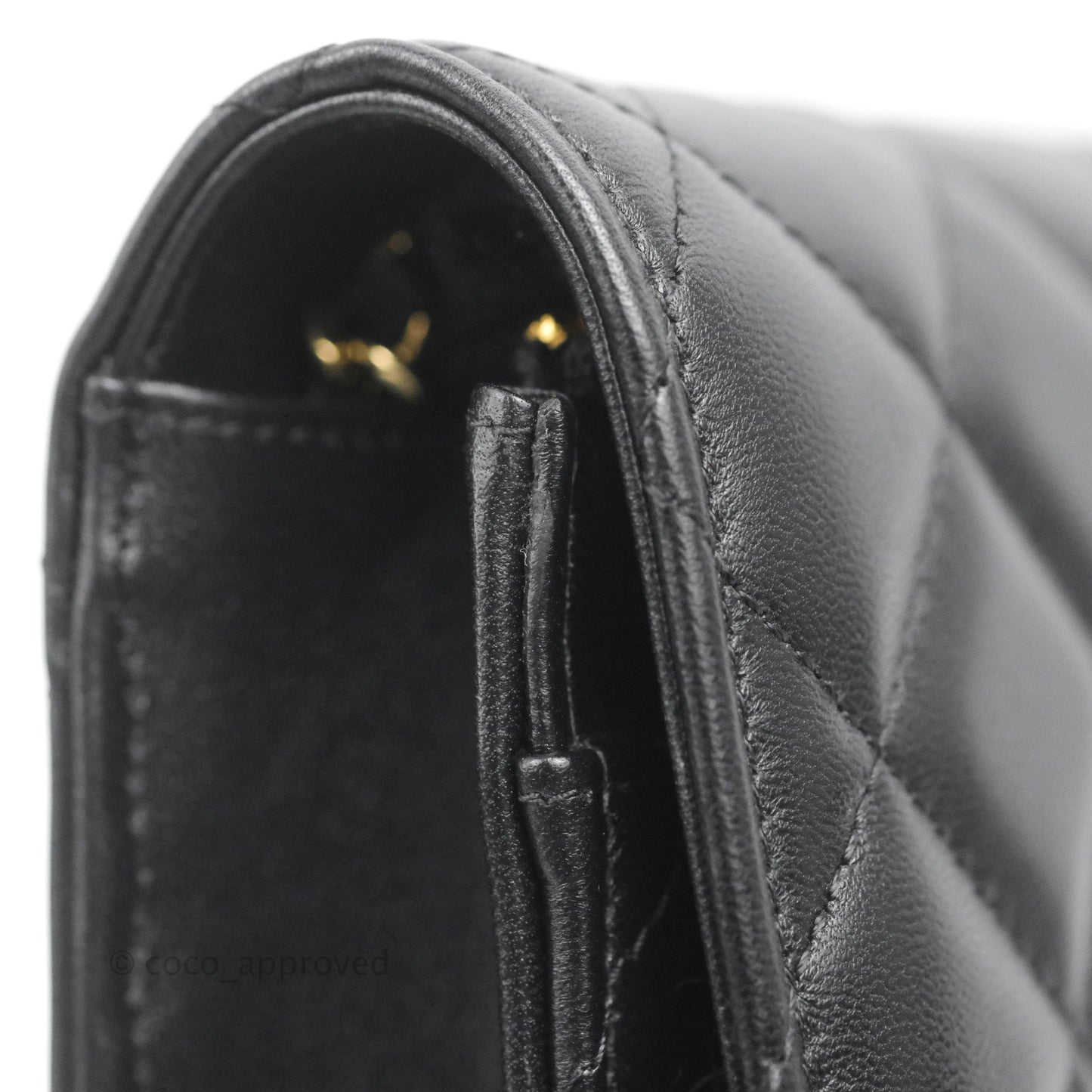 Chanel Quilted Classic Wallet on Chain WOC Black Lambskin Gold Hardware