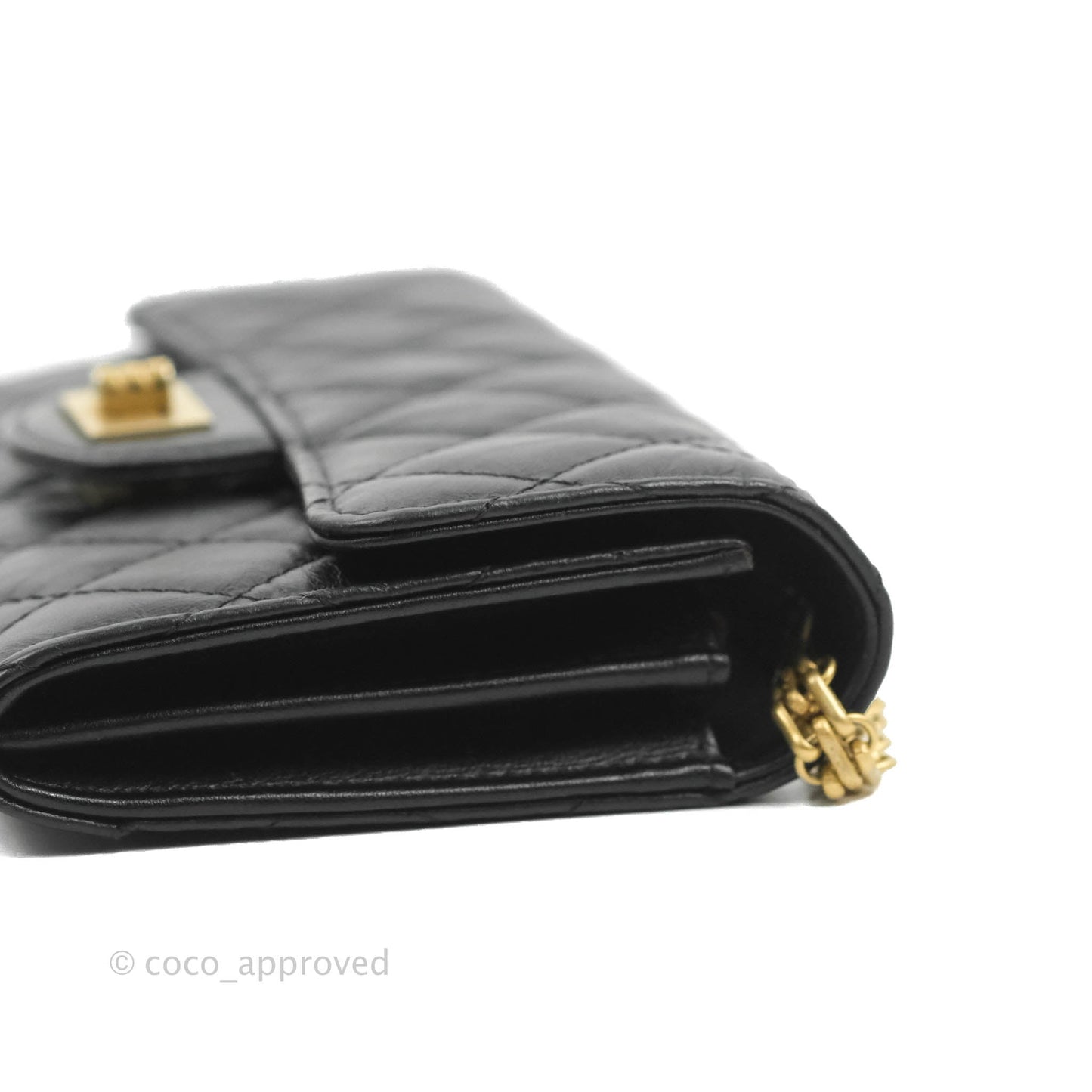 Chanel Reissue 2.55 Clutch With Chain Black Crumpled Calfskin Aged Gold Hardware