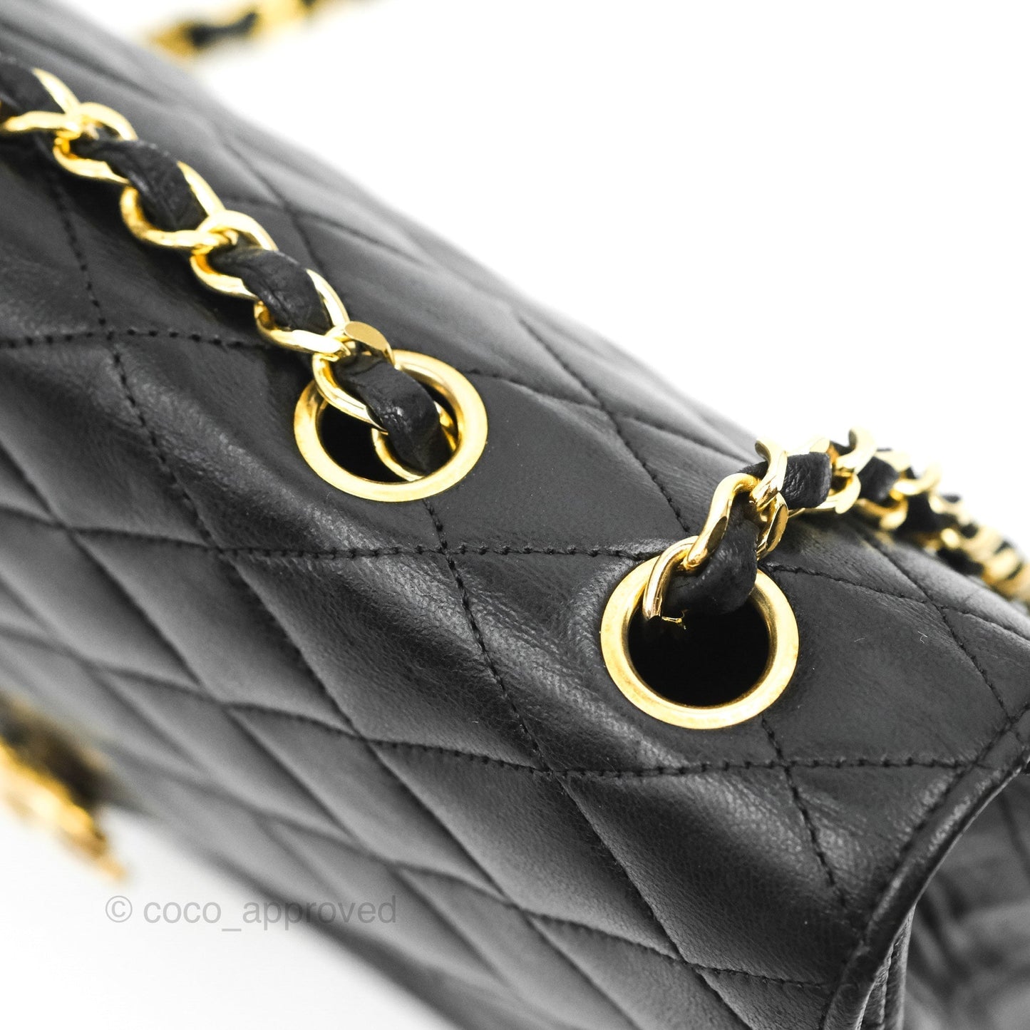 Chanel Vintage CC Clip-lock Flap Bag Black Lambskin 24K Gold Hardware