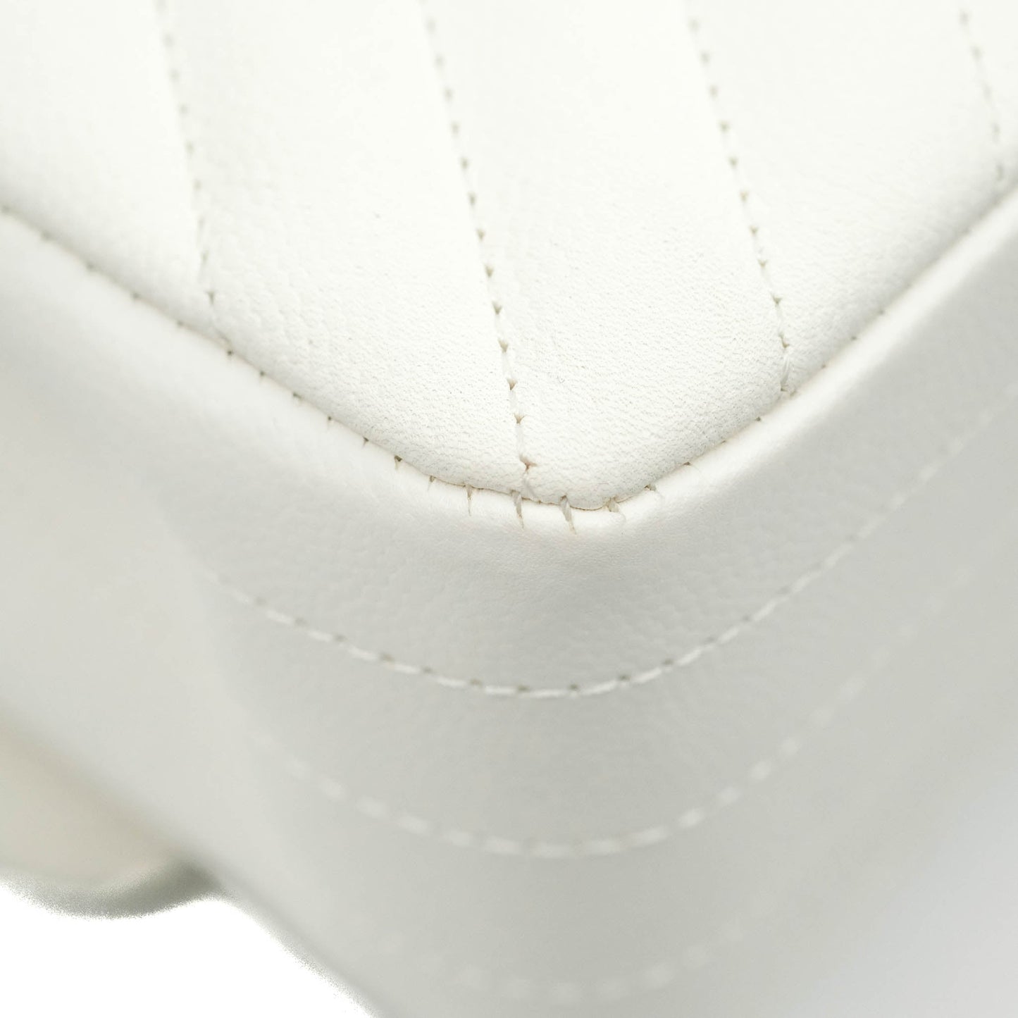 Chanel Chevron M/L Medium Double Flap White Caviar Gold Hardware