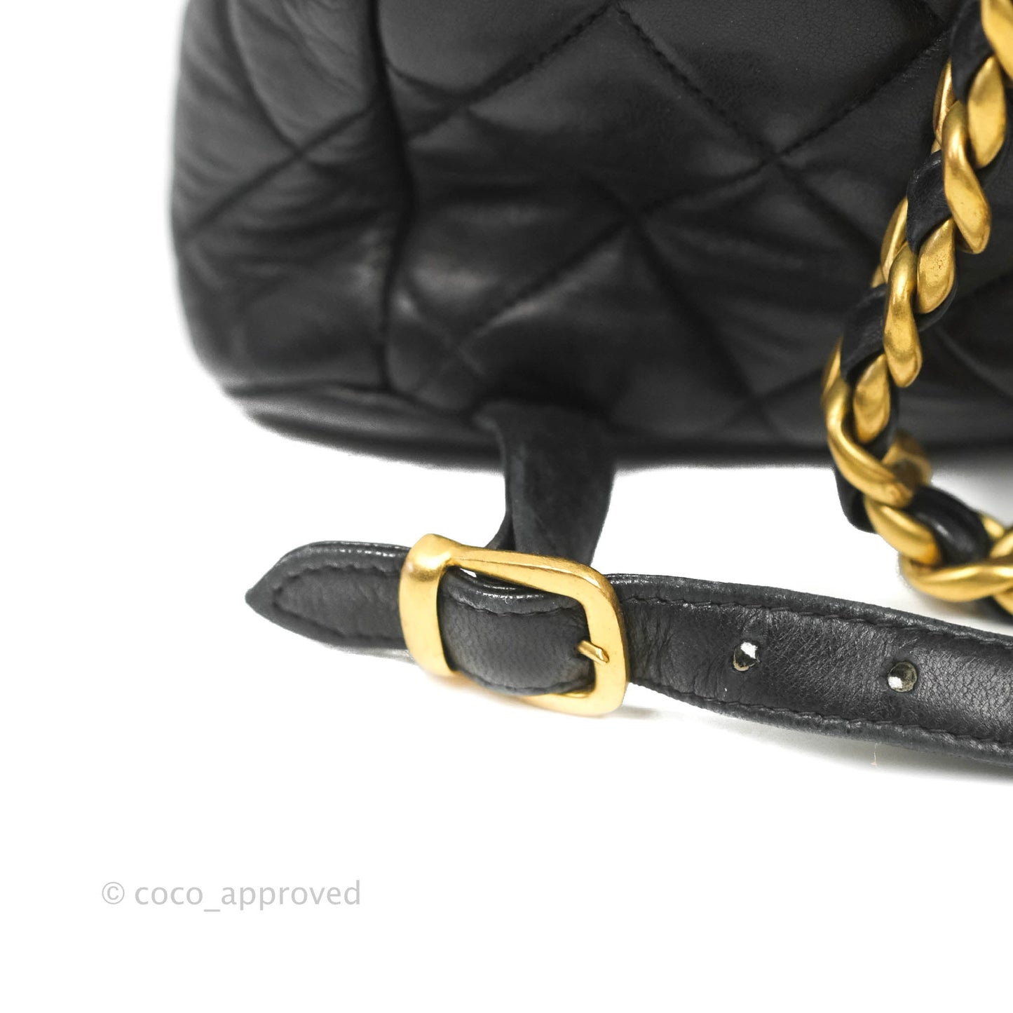Chanel Vintage CC Duma Backpack Black Lambskin 24K Gold Hardware