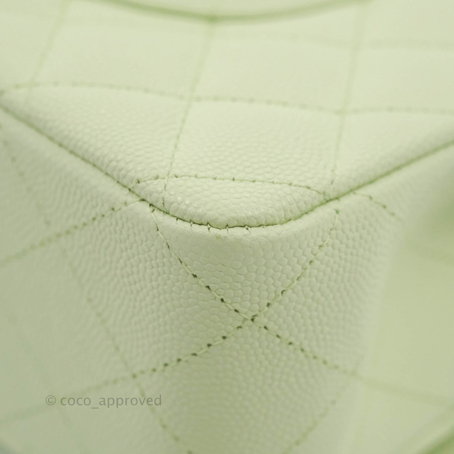 Chanel Classic M/L Medium Flap Quilted Avocado Green Caviar Gold Hardware