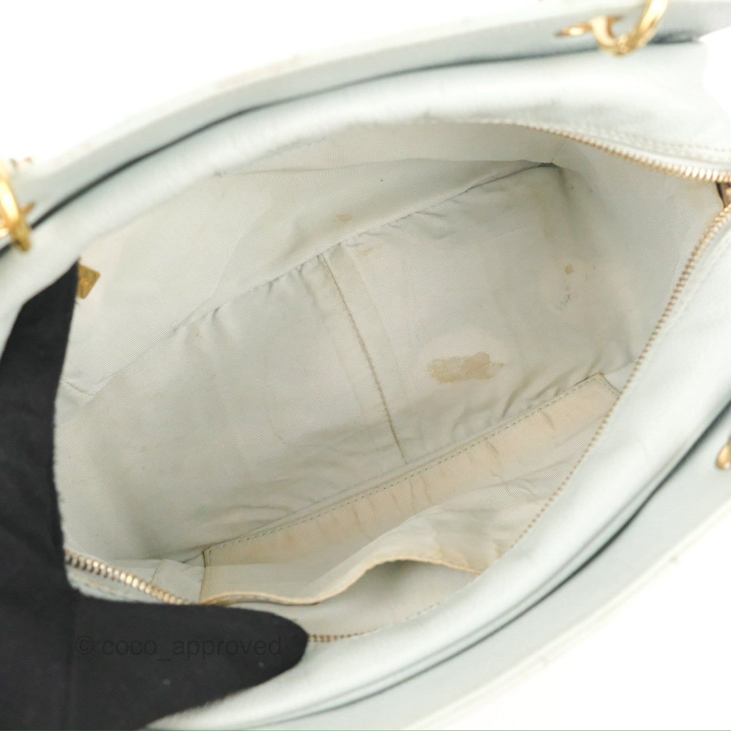 Chanel PTT Petite Timeless Shopping Tote Bag Light Tiffany Blue Caviar Gold Hardware