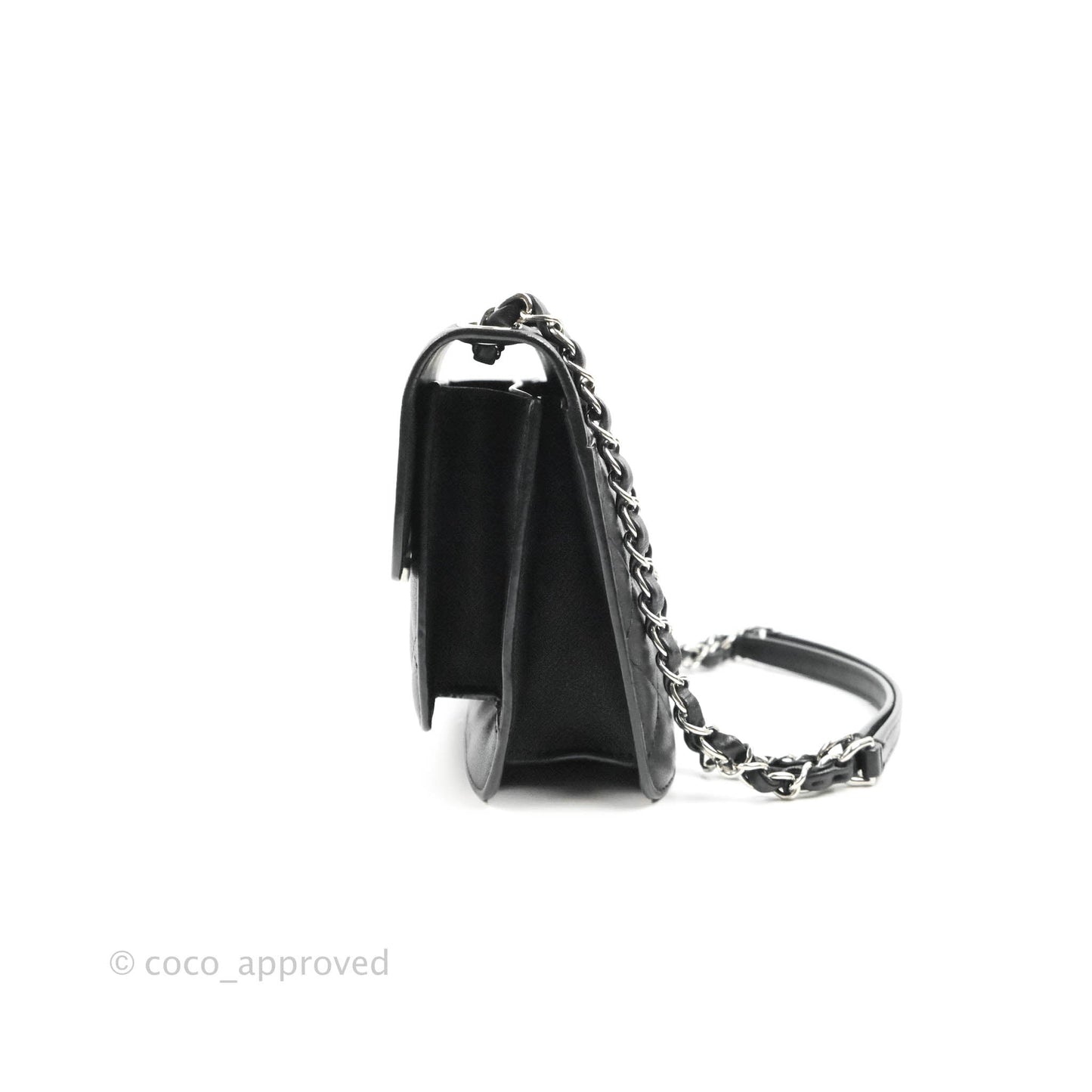 Chanel Quilted Mini Urban Companion Flap Black Calfskin Silver Hardware