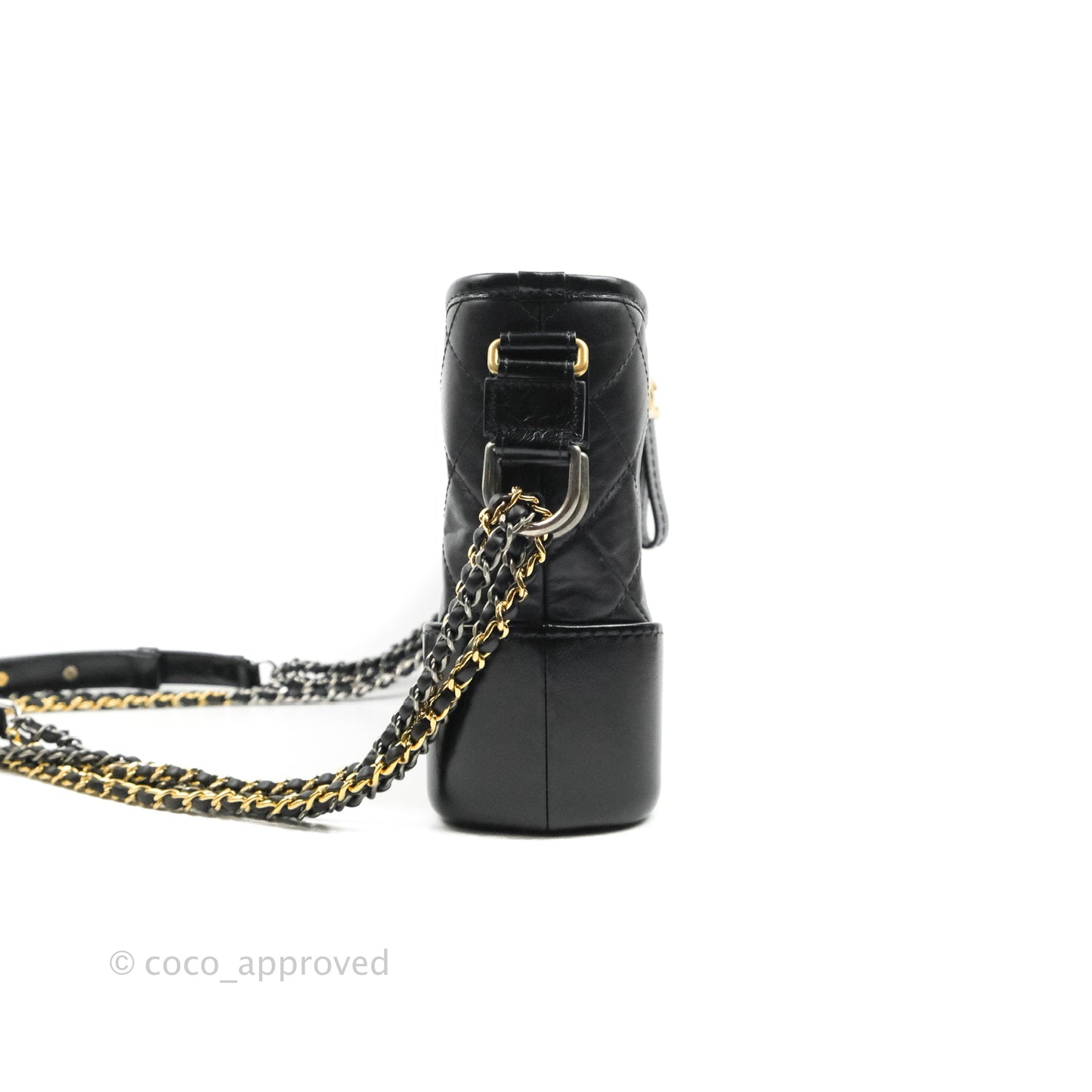 Chanel New Medium Gabrielle Hobo Black Aged Calfskin Mixed Hardware