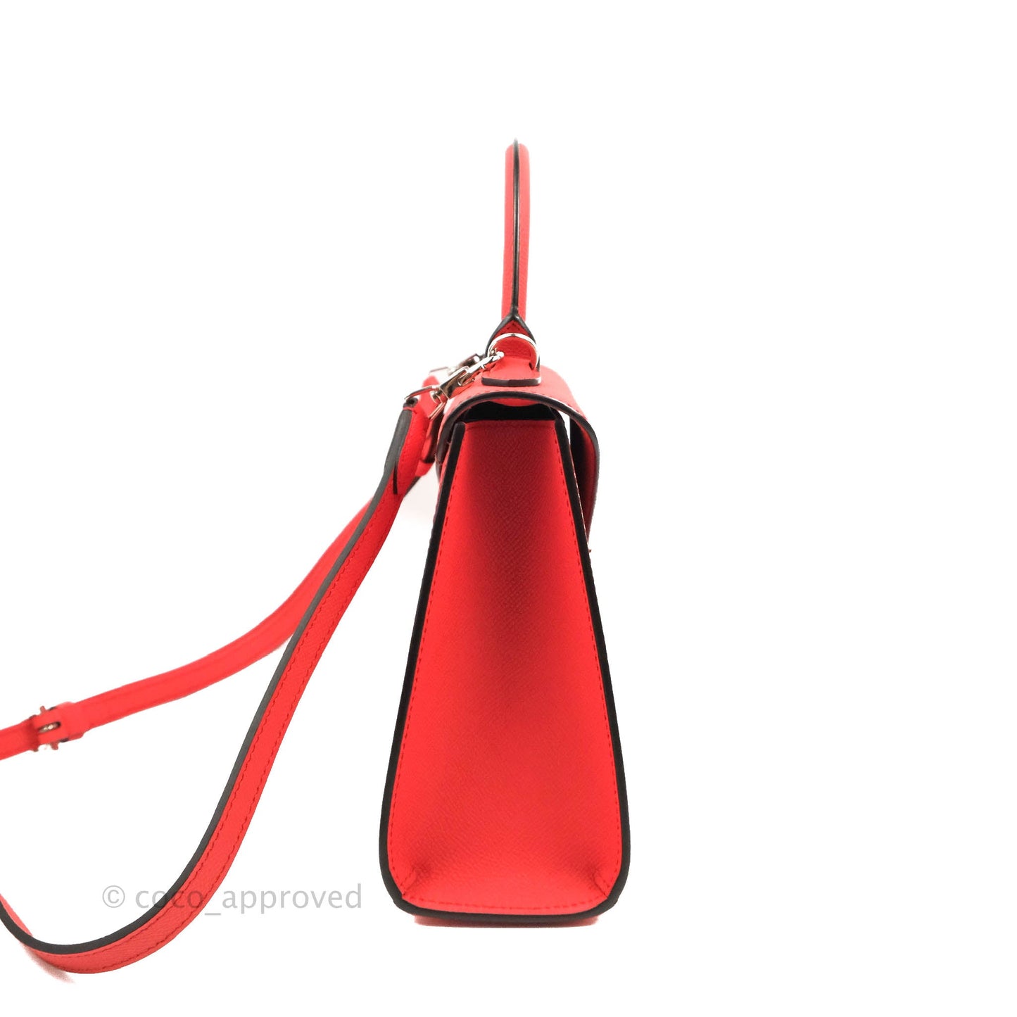 Moynat Gabrielle PM Bag Red Calfskin Silver Hardware