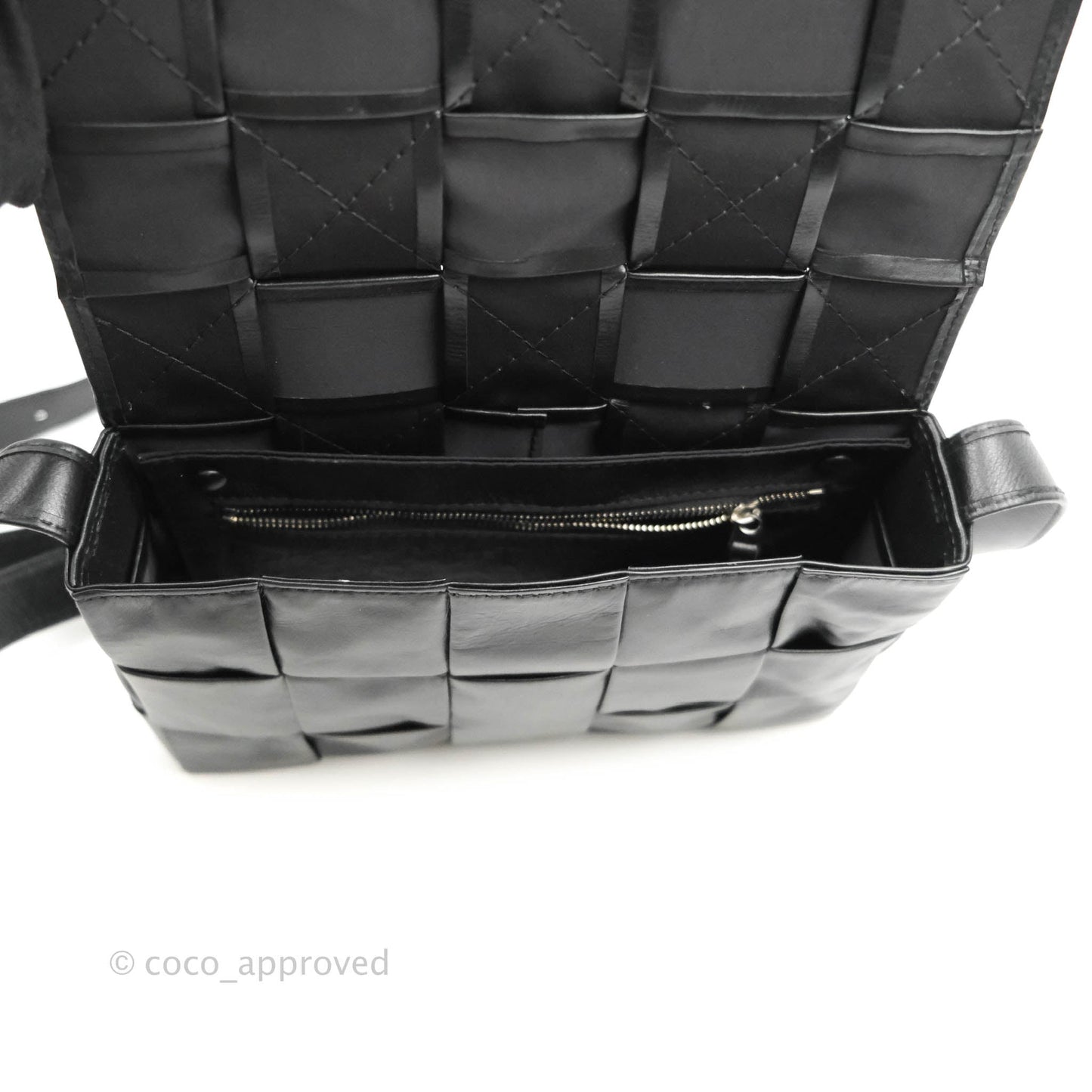 Bottega Veneta Intrecciato Paper Cassette Calfskin Bag Black Silver Hardware