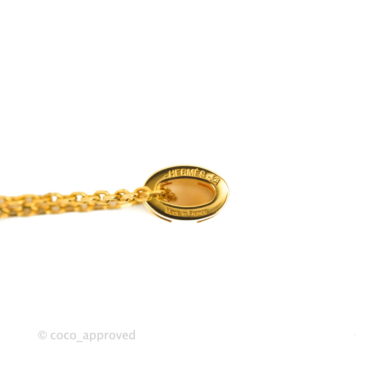 Hermès Mini Pop H Marron Glace Pendant Necklace Gold Hardware