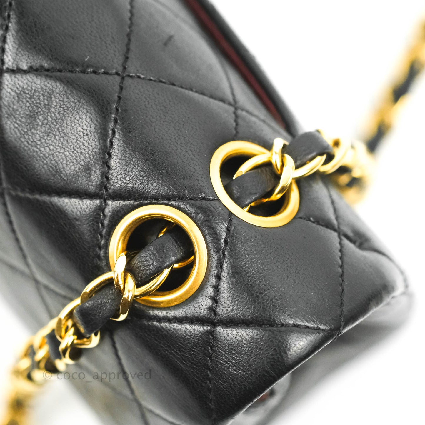 Chanel Vintage Classic S/M Small Double Flap Bag Black Lambskin 24K Gold Hardware