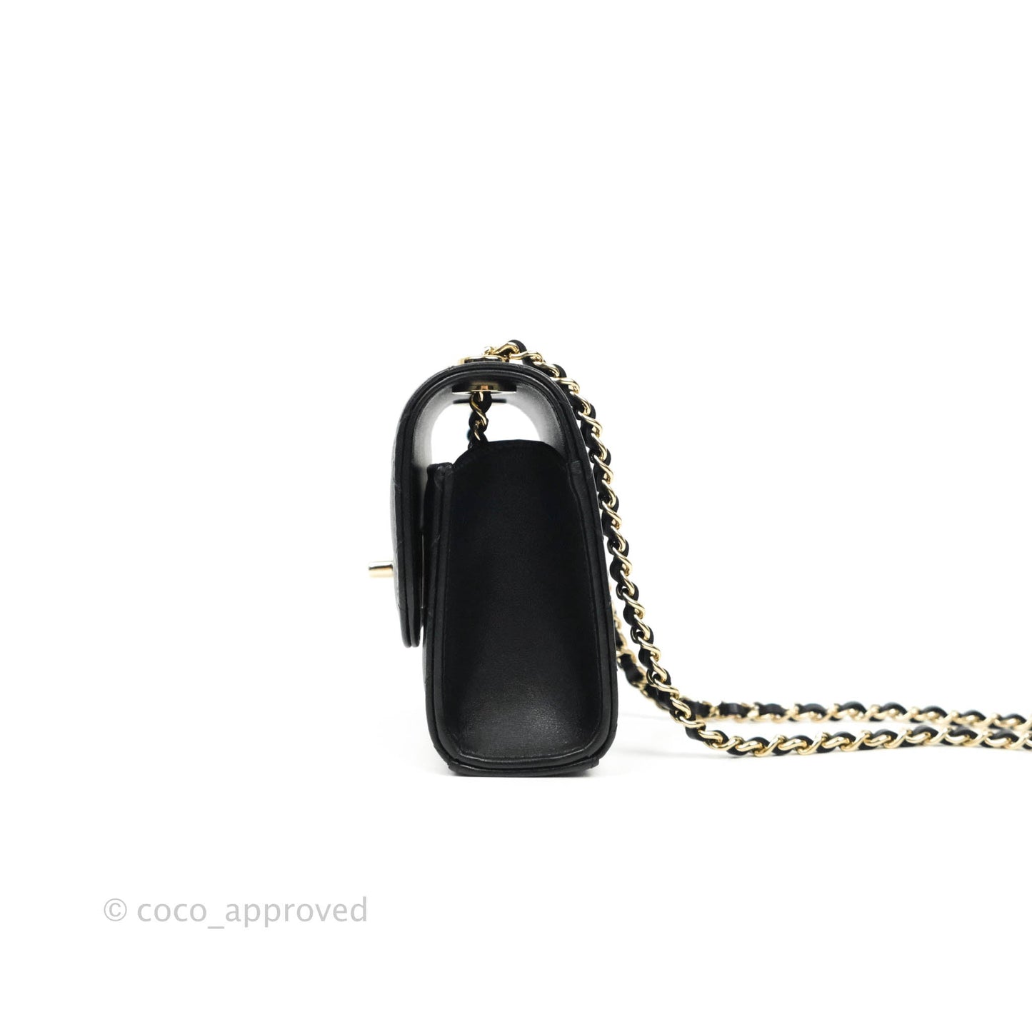 Chanel Mini Quilted Trendy CC Clutch With Chain Black Lambskin Gold Hardware