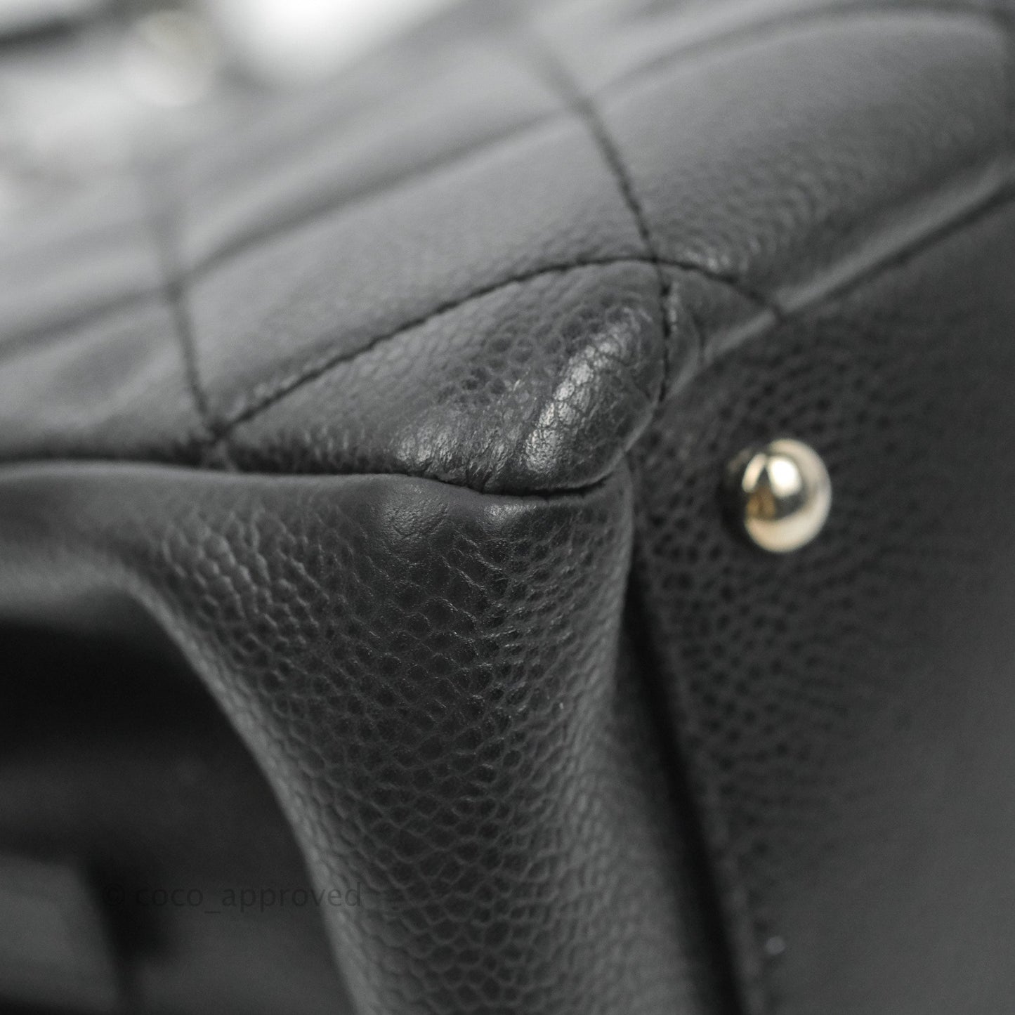 Chanel Quilted Caviar Leather Timeless CC Soft Shopping Tote Bag Black