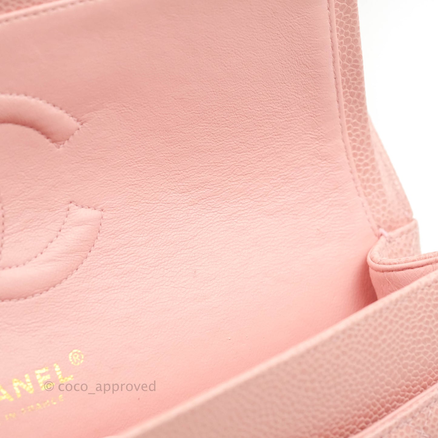 Chanel Vintage Classic M/L Medium Flap Quilted Pink Caviar 24K Gold Hardware