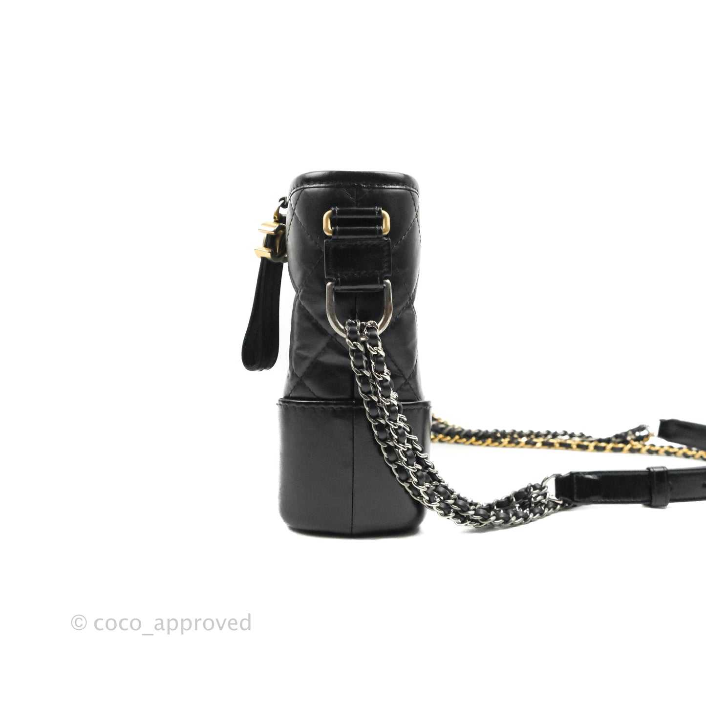 Chanel New Medium Gabrielle Hobo Black Aged Calfskin Mixed Hardware