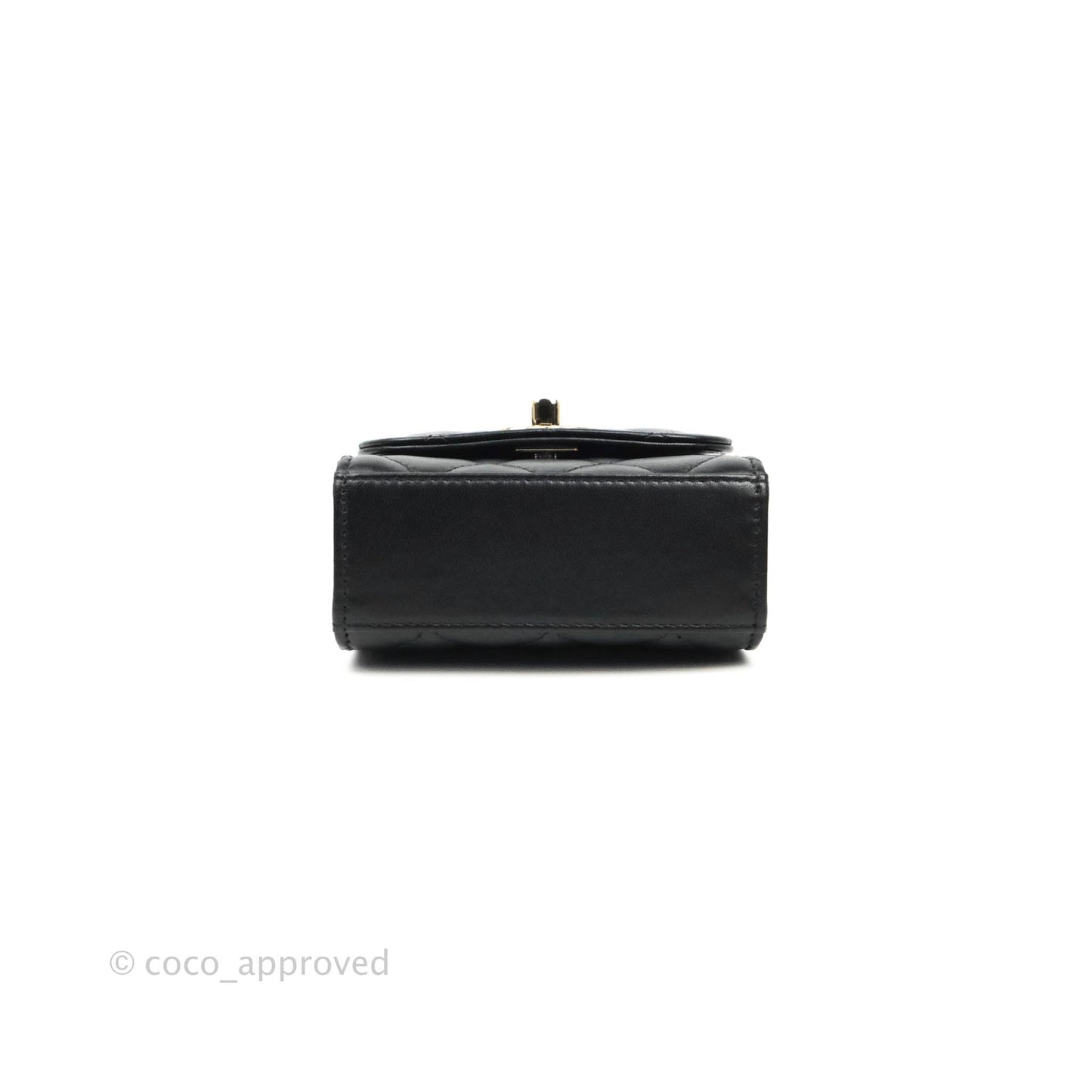 Chanel Mini Quilted Trendy CC Clutch With Chain Black Lambskin Gold Hardware