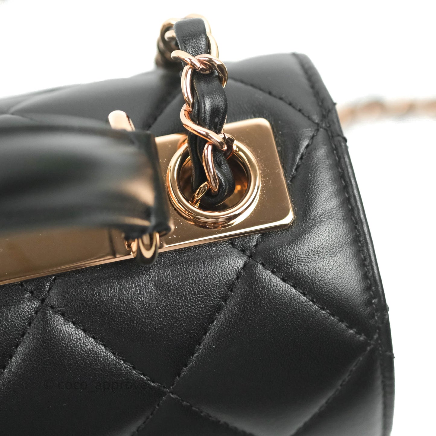 Chanel Small Trendy CC Black Lambskin Rose Gold Hardware 22C