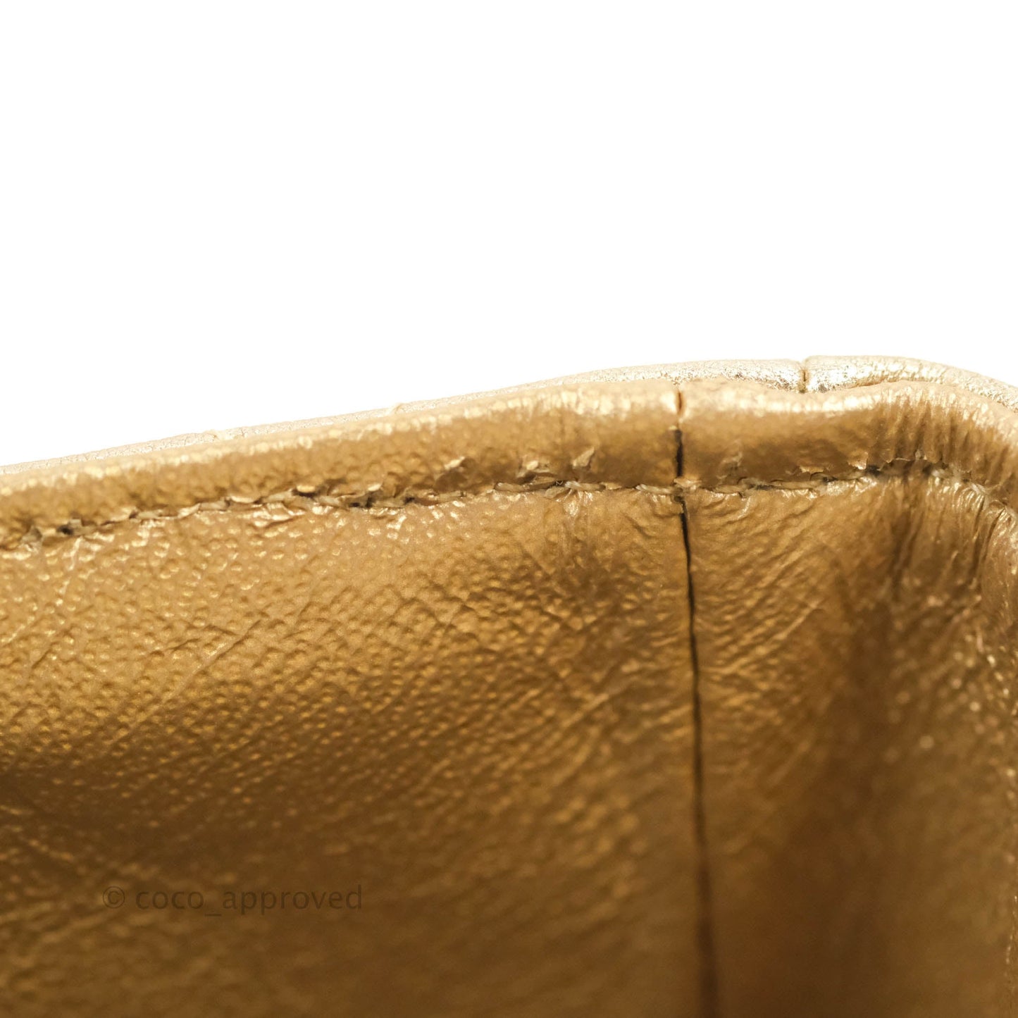 Chanel Classic Quilted Mini Square Flap Iridescent Gold Gold Hardware 21P