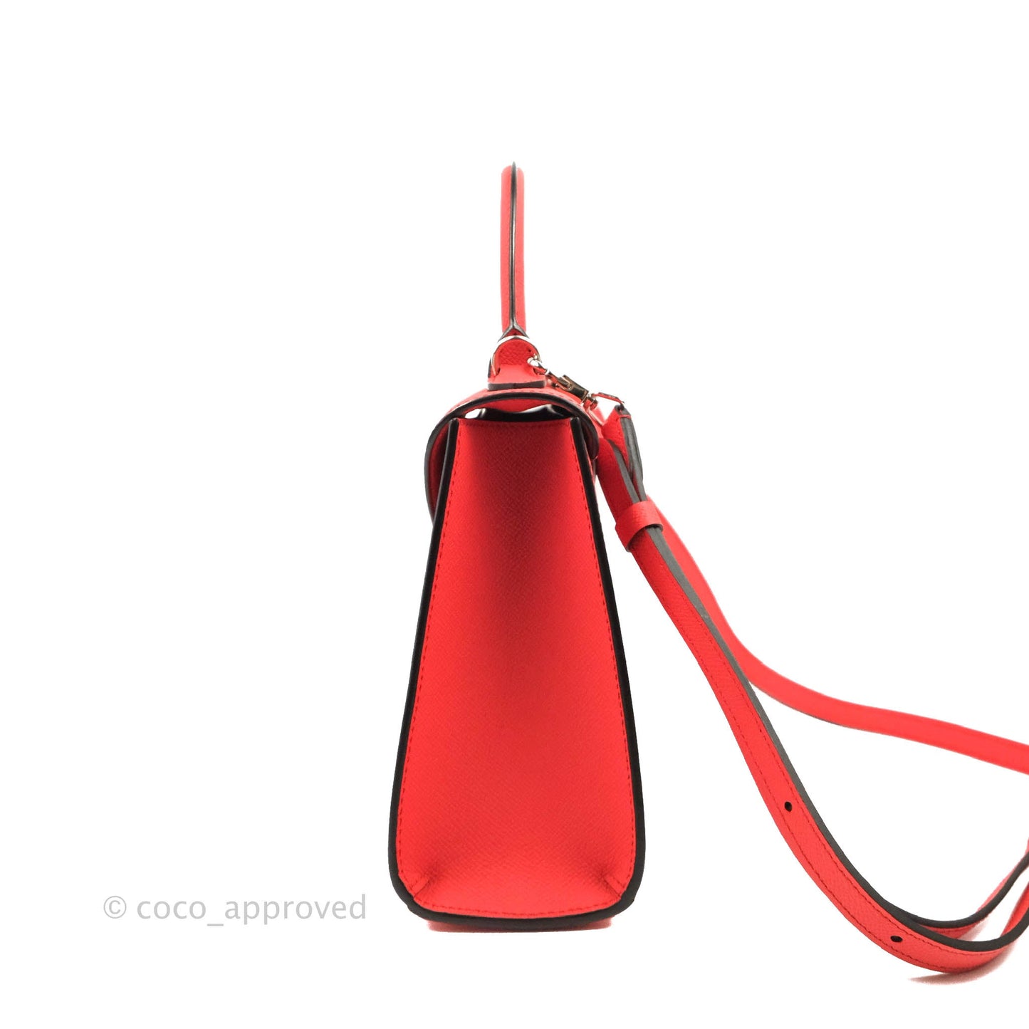 Moynat Gabrielle PM Bag Red Calfskin Silver Hardware