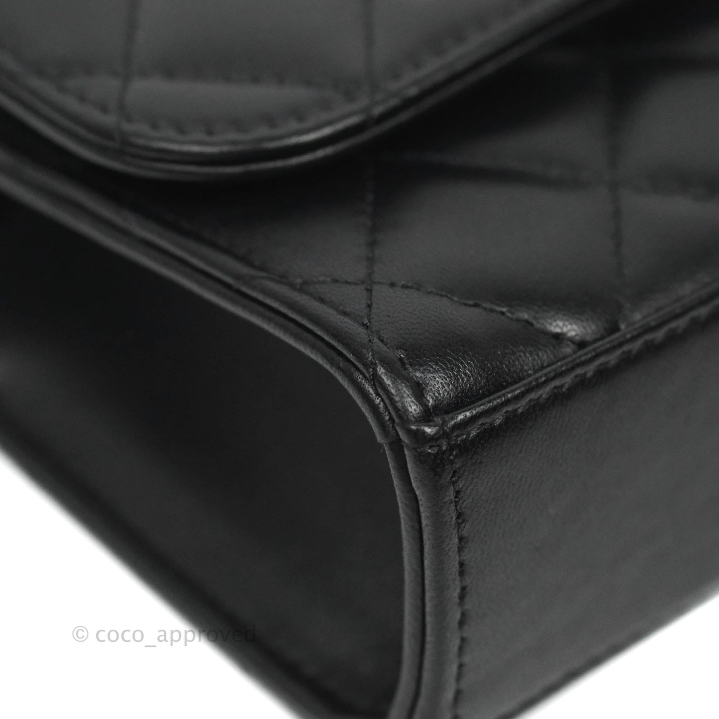 Chanel Mini Quilted Trendy CC Clutch With Chain Black Lambskin Gold Hardware