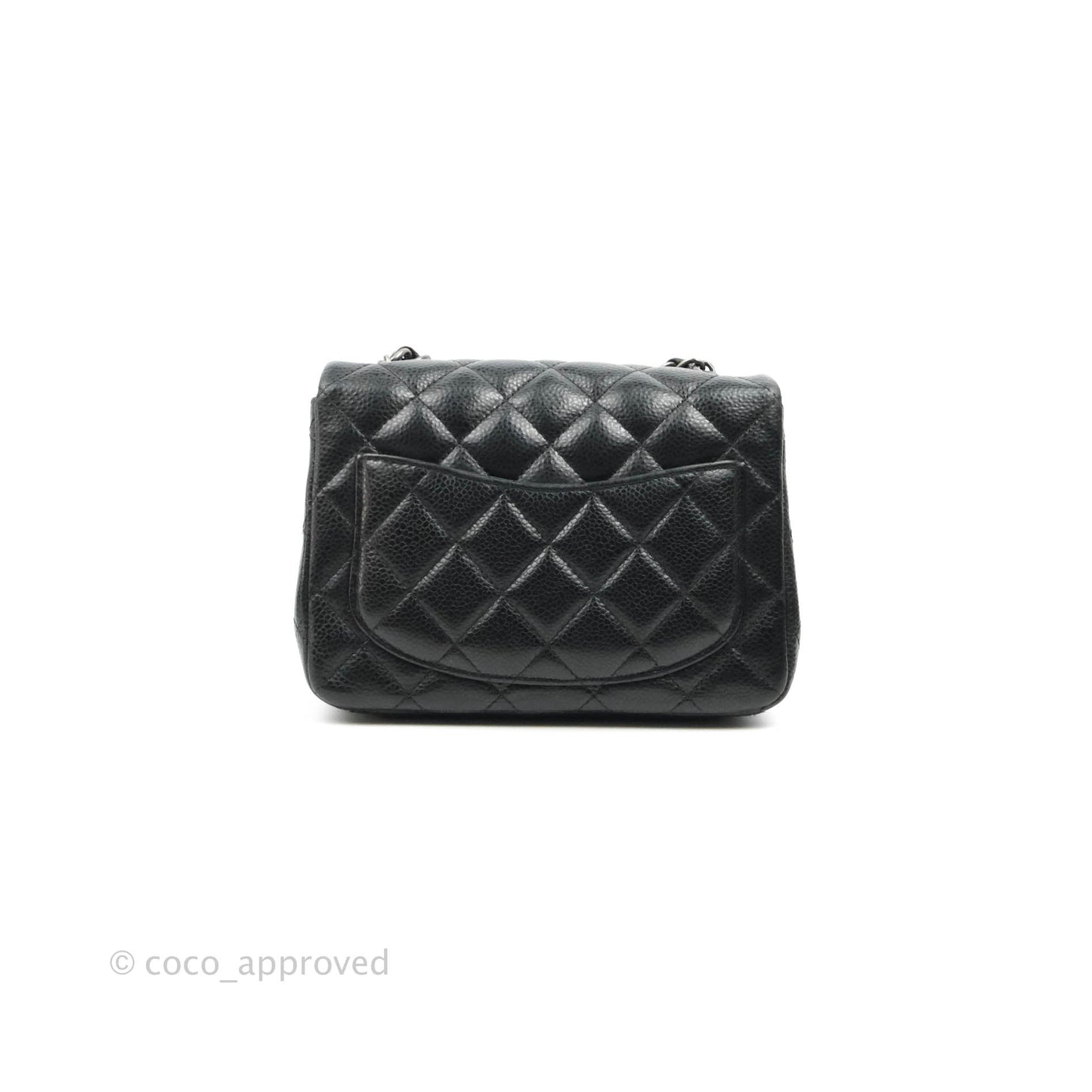 Chanel Mini Square Black Caviar Ruthenium Hardware