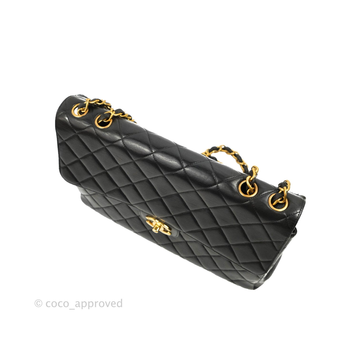 Chanel Vintage Jumbo Single Flap Black Lambskin 24K Gold Hardware
