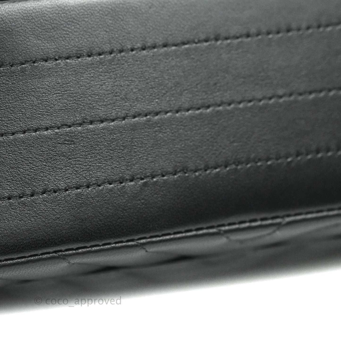 Chanel Classic M/L Medium Chevron Double Flap Black Lambskin Silver Hardware