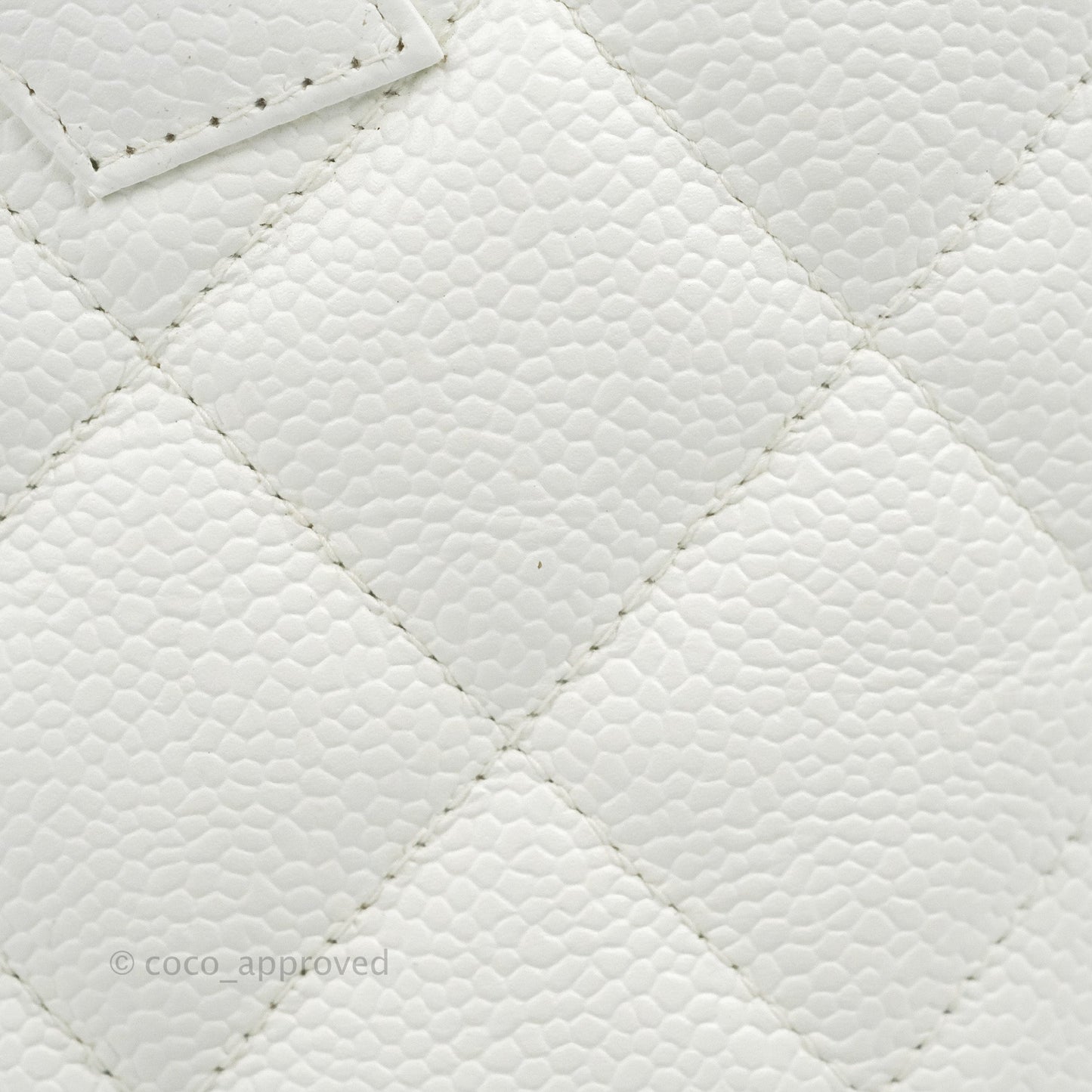 Chanel Vintage Medallion CC White Caviar Tote Bag Gold Hardware