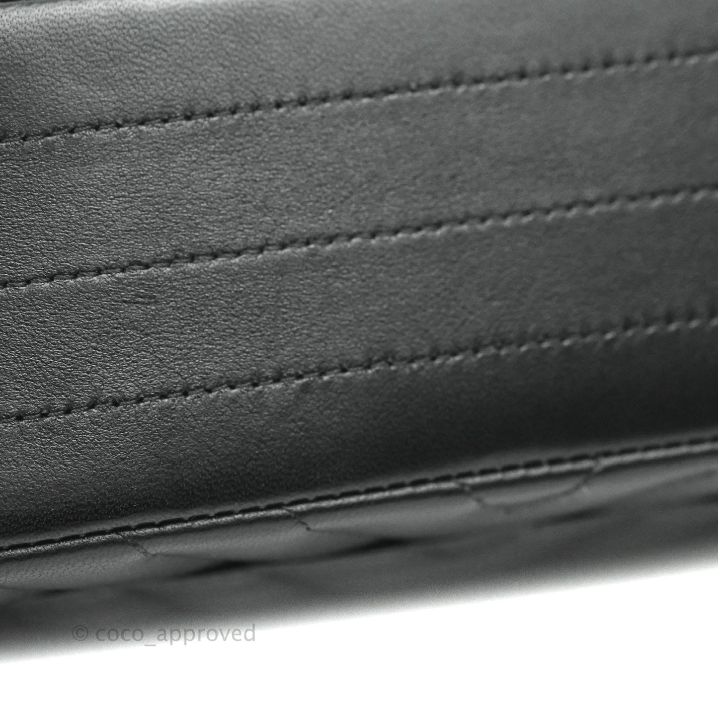 Chanel Classic M/L Medium Chevron Double Flap Black Lambskin Silver Hardware