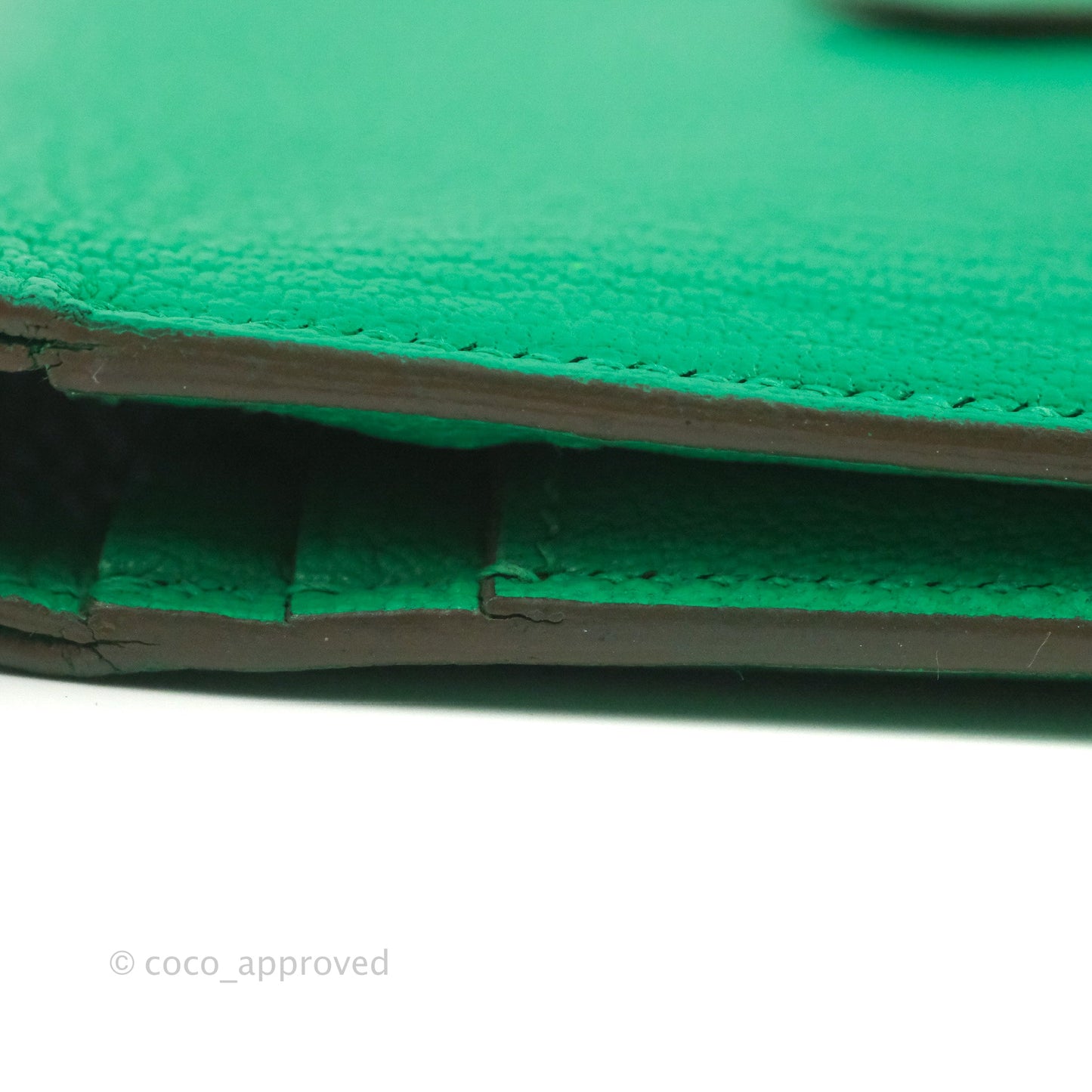 Hermes Bearn Wallet Green Chevre Mysore Gold Hardware