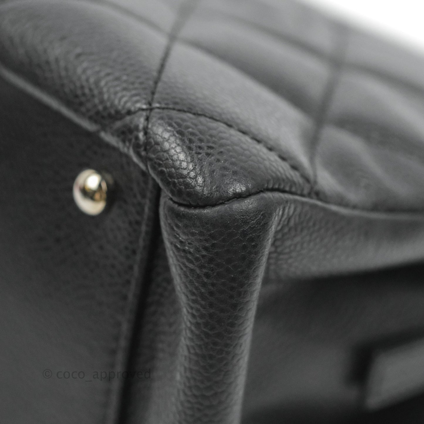 Chanel Quilted Caviar Leather Timeless CC Soft Shopping Tote Bag Black