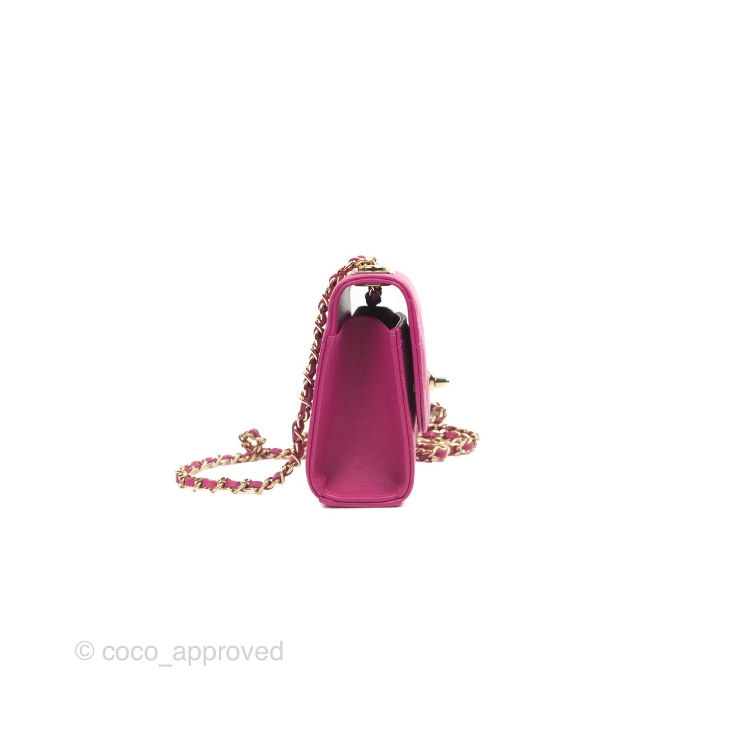 Chanel Mini Quilted Trendy CC Clutch With Chain Plum Lambskin Gold Hardware