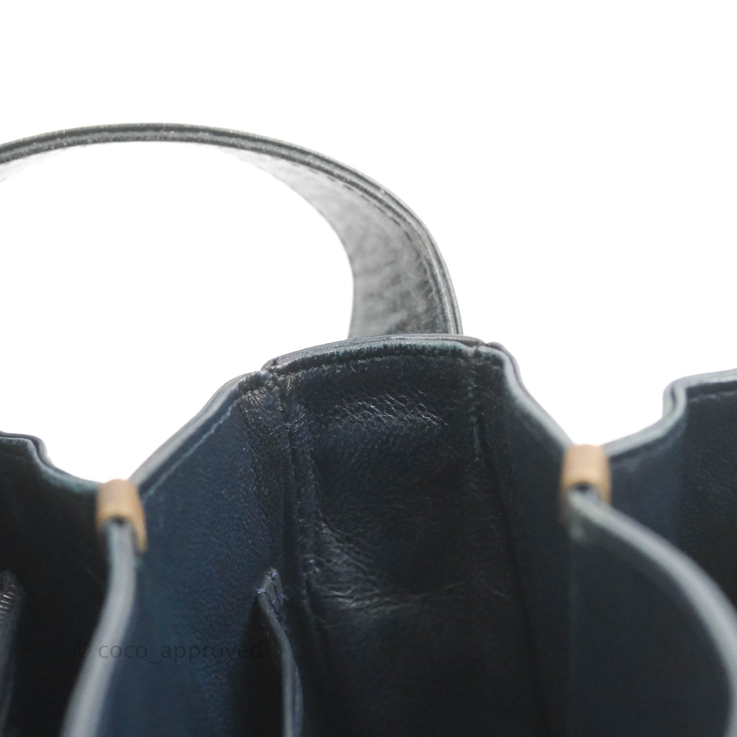 Celine Macadam Horse Carriage Bag Navy Gold Hardware