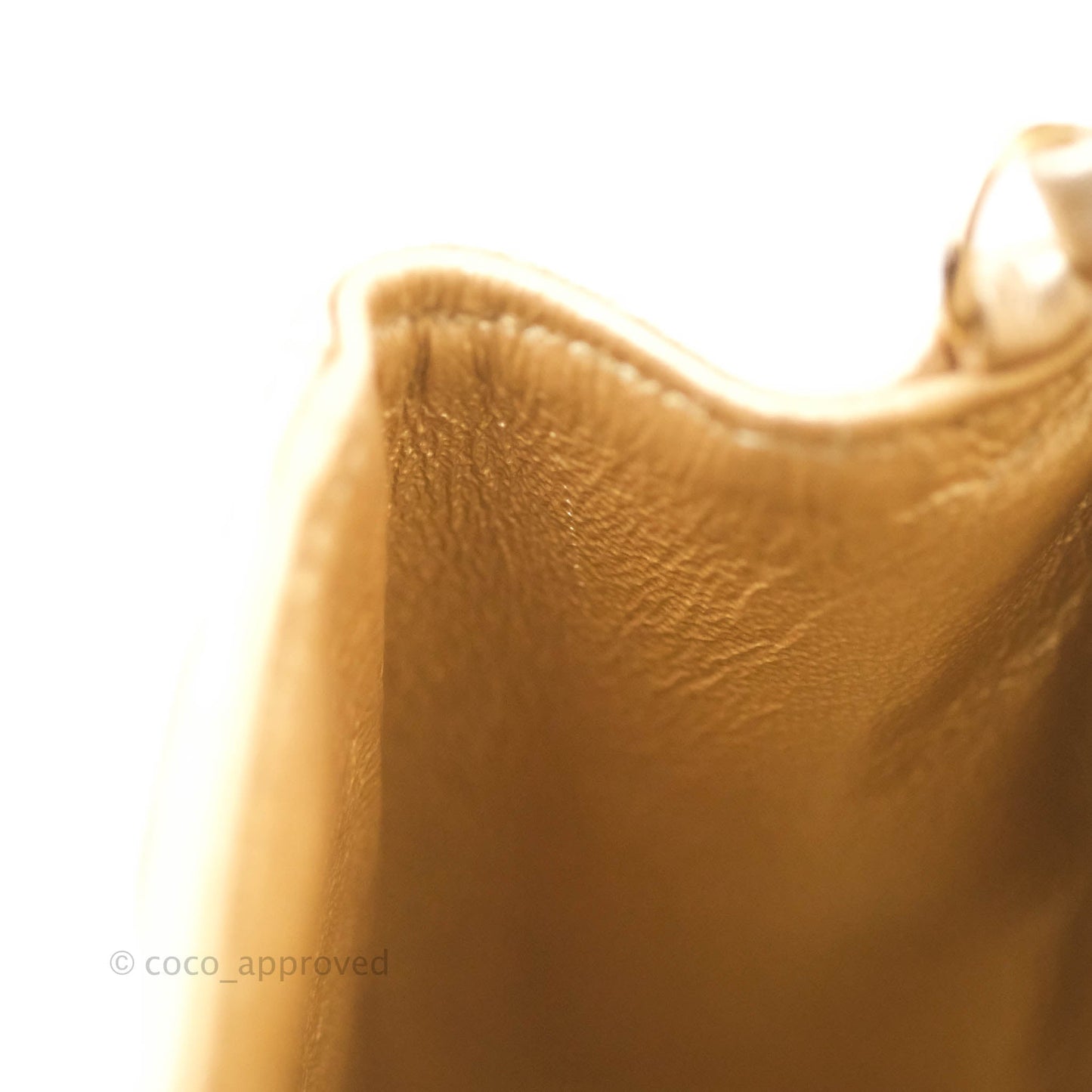 Chanel Classic Quilted Mini Square Flap Iridescent Gold Gold Hardware 21P
