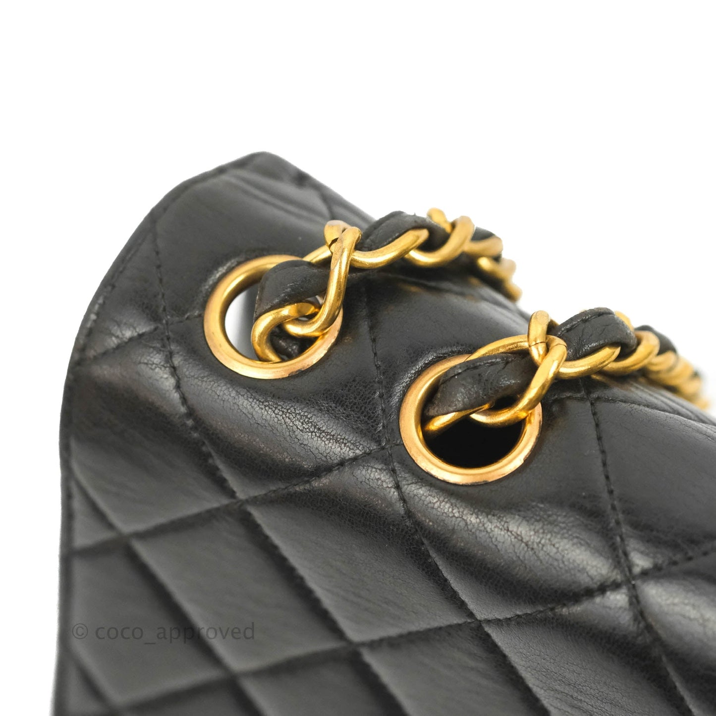 Chanel Vintage Jumbo Single Flap Black Lambskin 24K Gold Hardware