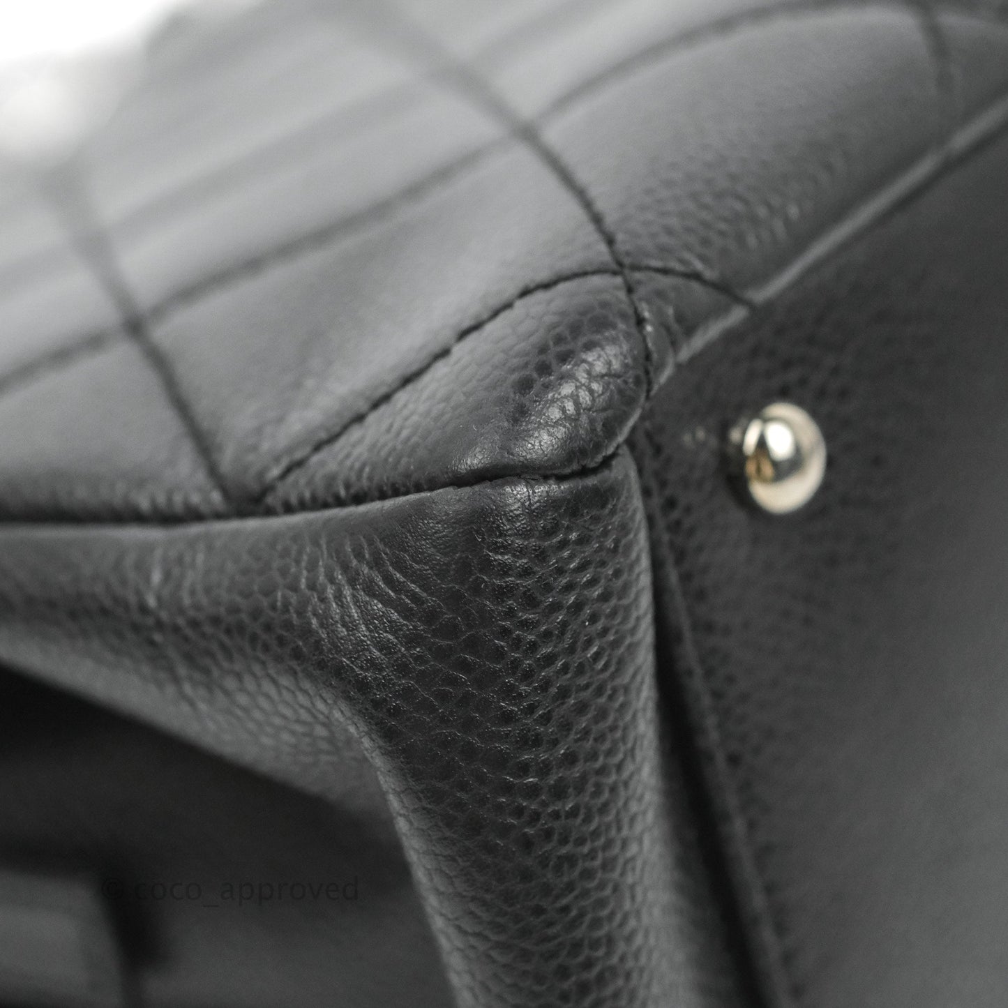 Chanel Quilted Caviar Leather Timeless CC Soft Shopping Tote Bag Black