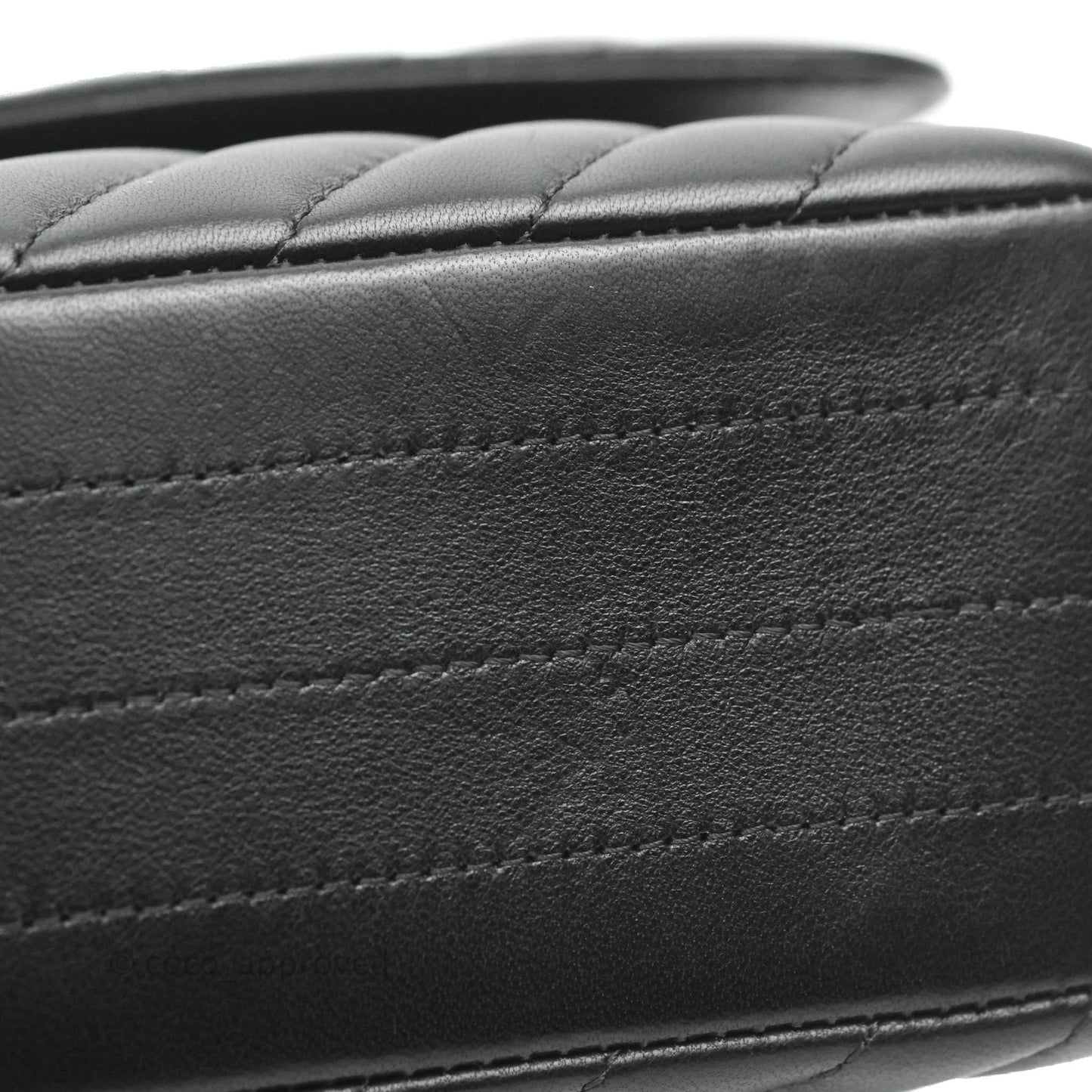 Chanel Classic M/L Medium Chevron Double Flap Black Lambskin Silver Hardware