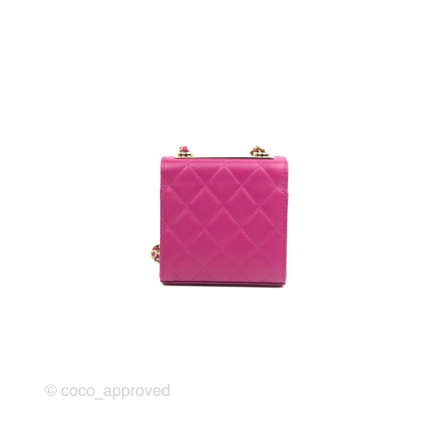 Chanel Mini Quilted Trendy CC Clutch With Chain Plum Lambskin Gold Hardware