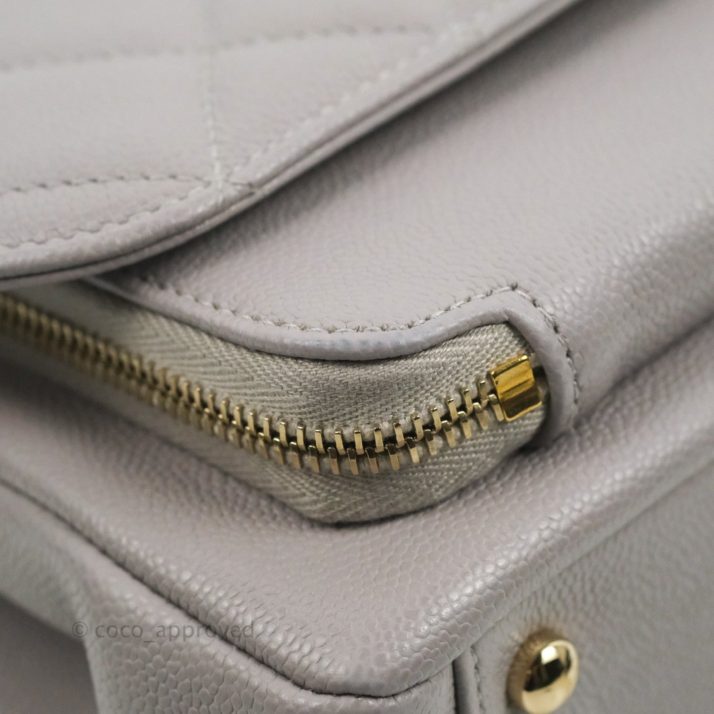 Chanel Quilted Medium Business Affinity Flap Grey Caviar Gold Hardware