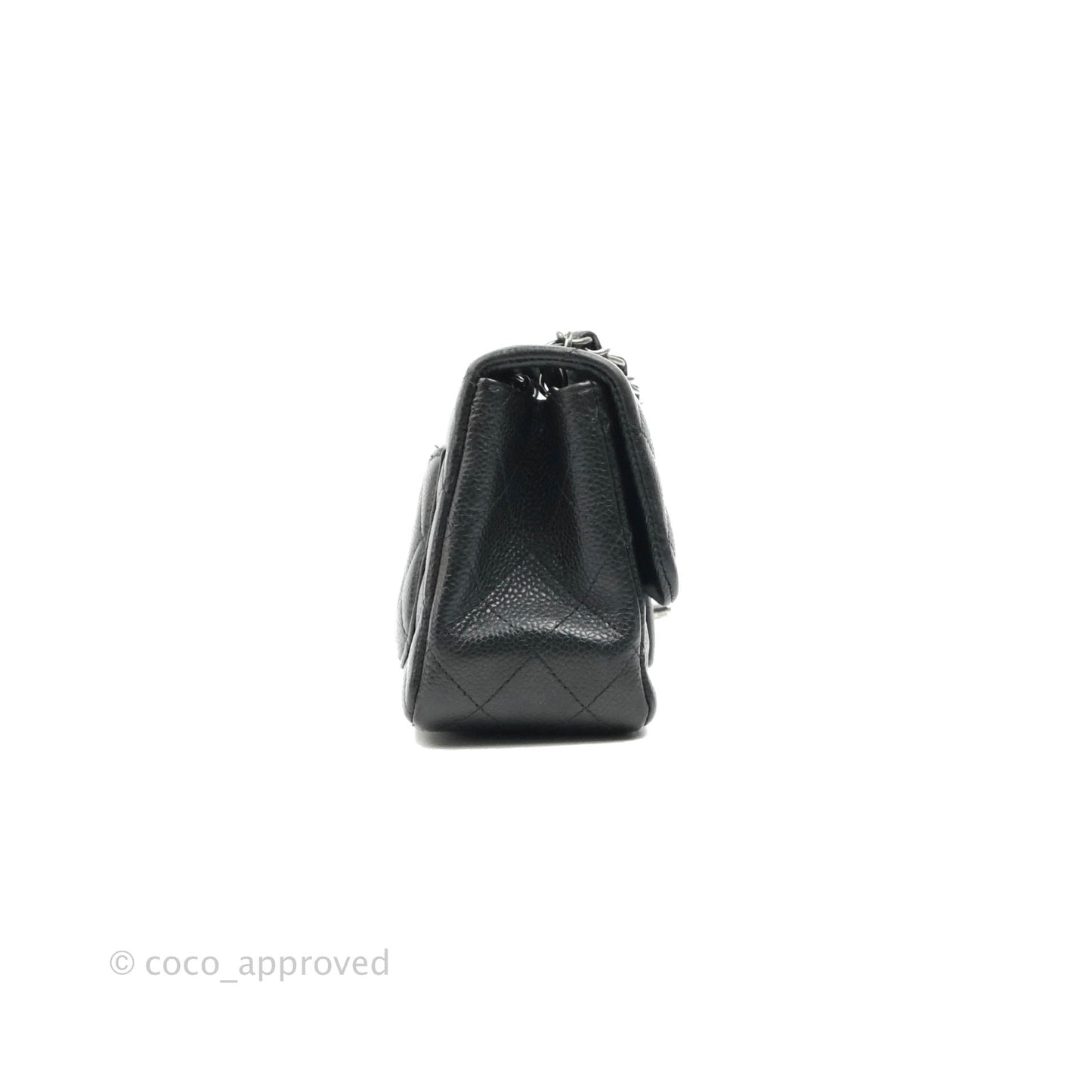 Chanel Mini Square Black Caviar Ruthenium Hardware