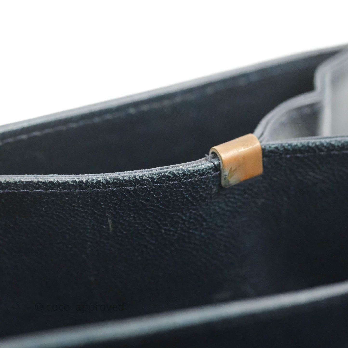 Celine Macadam Horse Carriage Bag Navy Gold Hardware