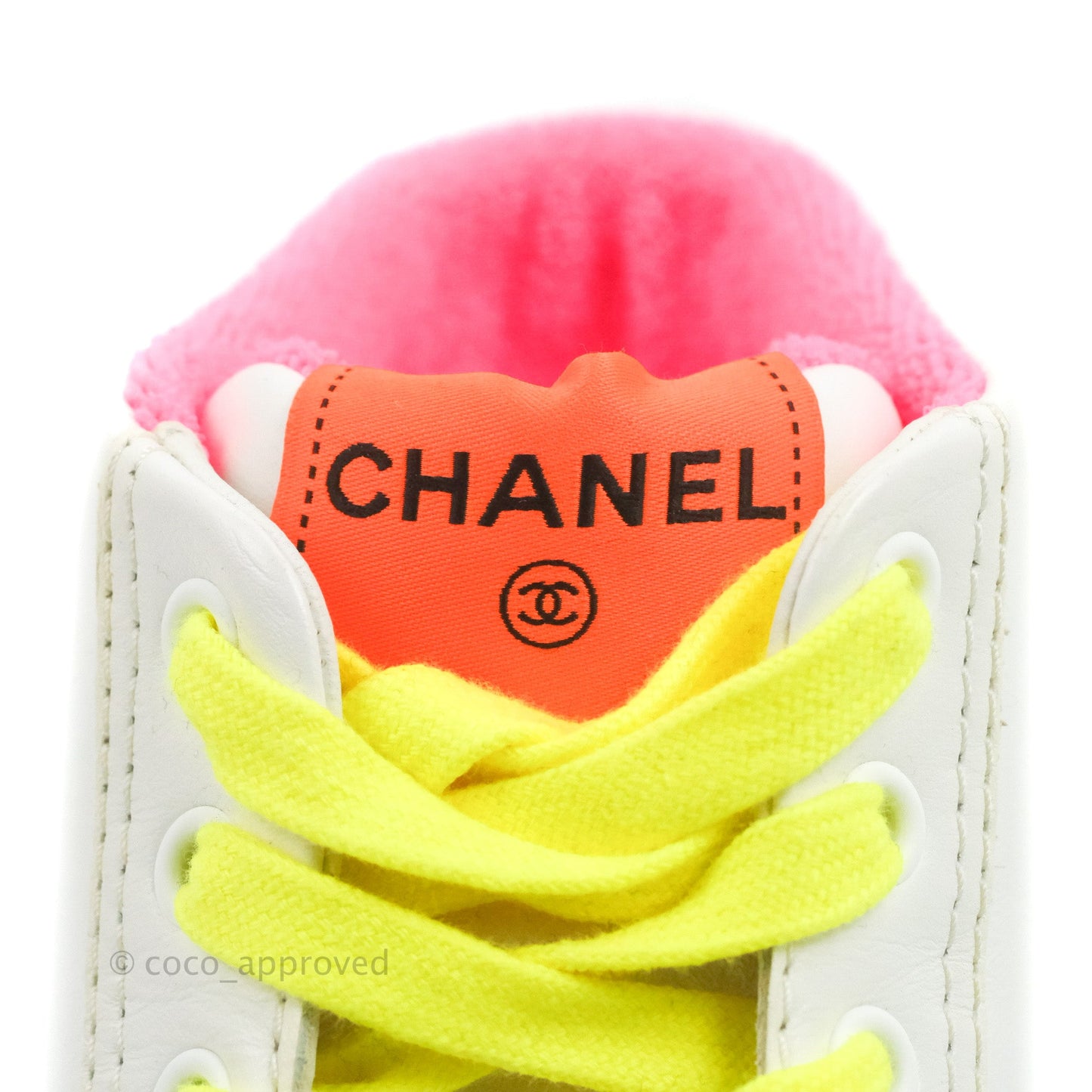 Chanel Calfskin Sneakers White Multicolor Size 38.5