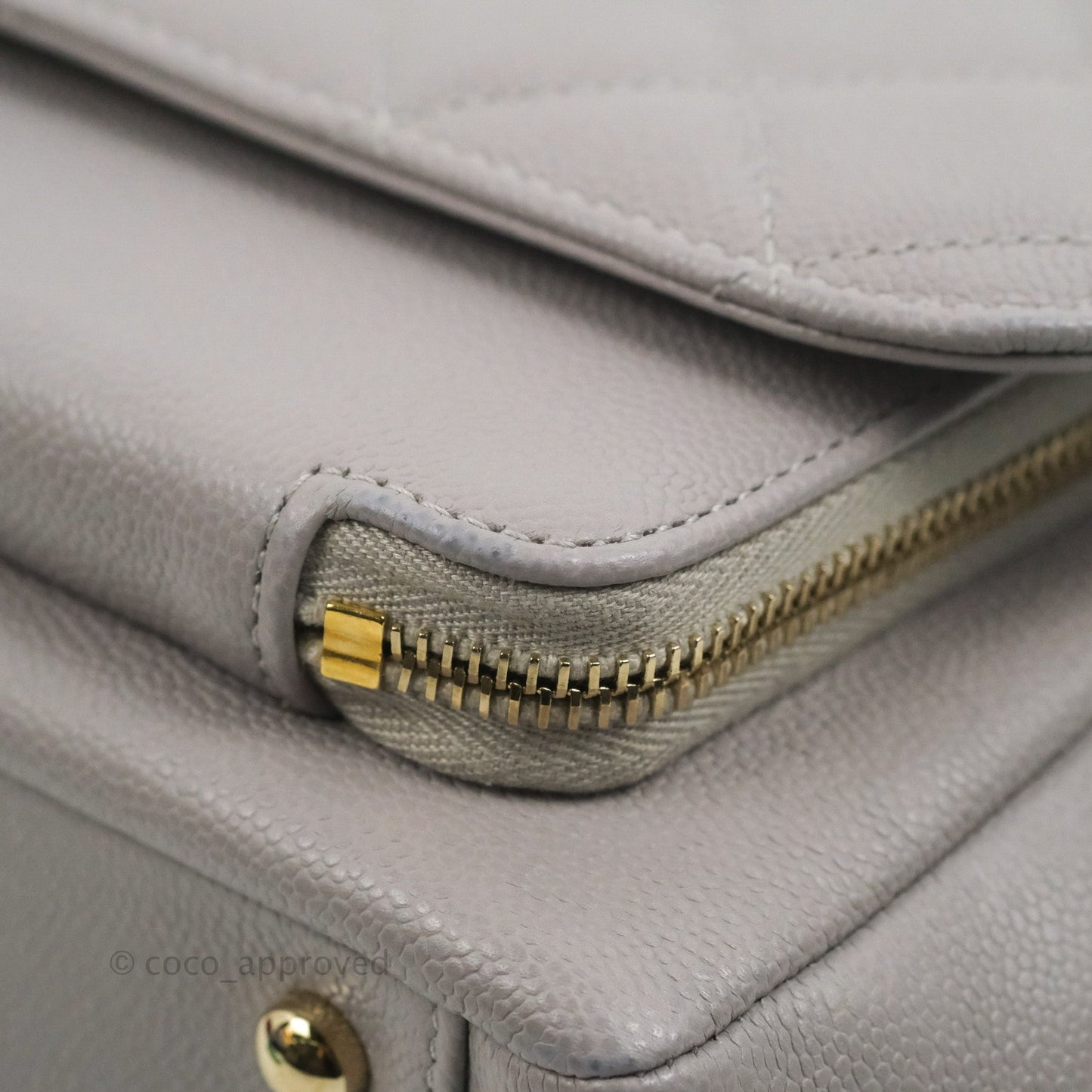Chanel Quilted Medium Business Affinity Flap Grey Caviar Gold Hardware