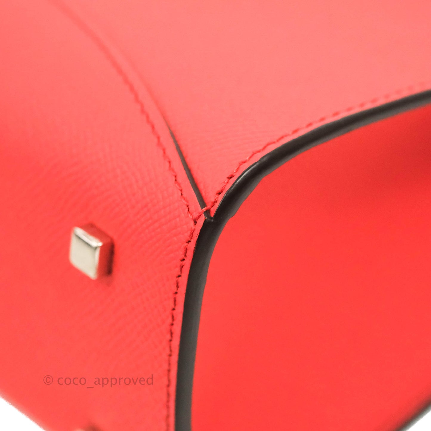 Moynat Gabrielle PM Bag Red Calfskin Silver Hardware