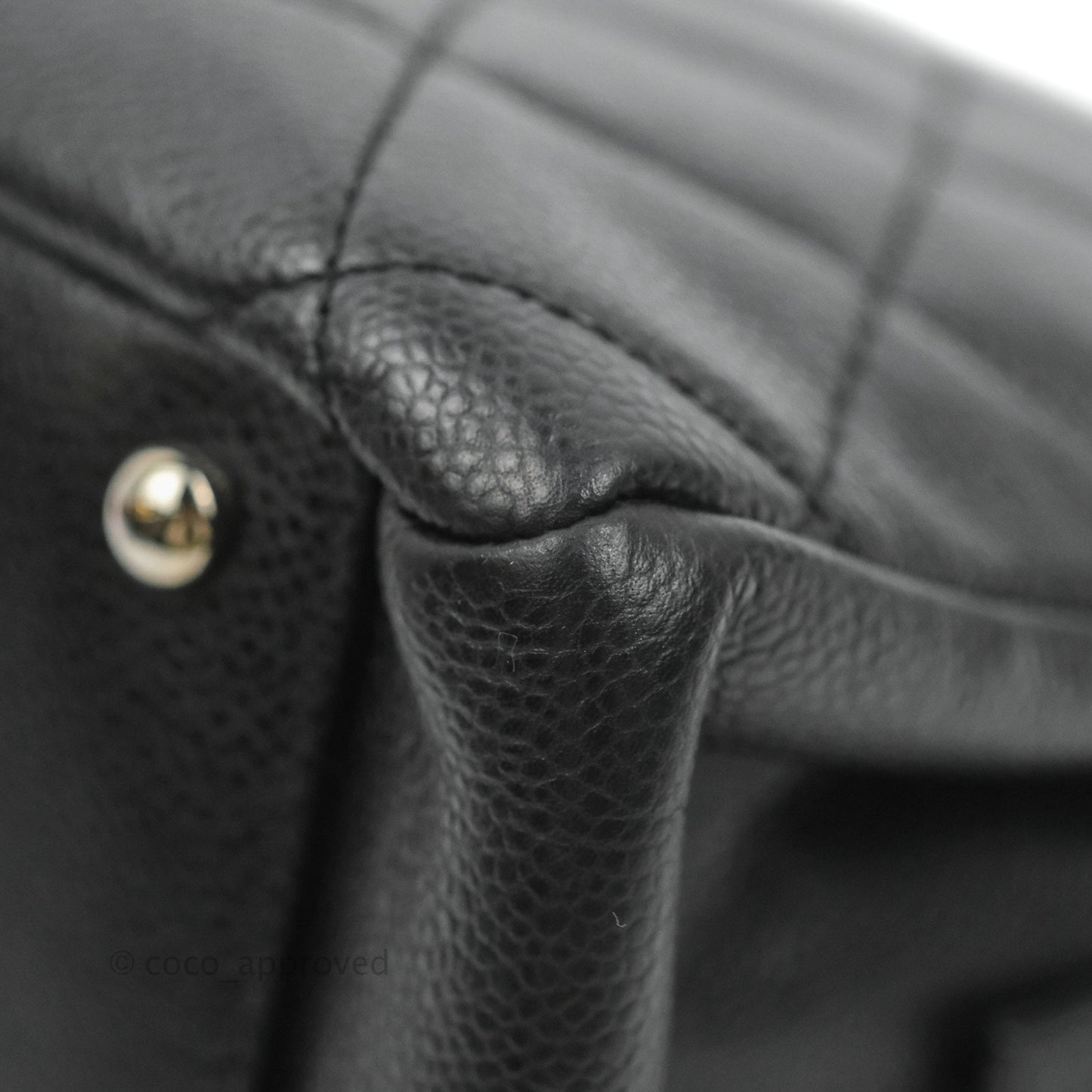 Chanel Quilted Caviar Leather Timeless CC Soft Shopping Tote Bag Black