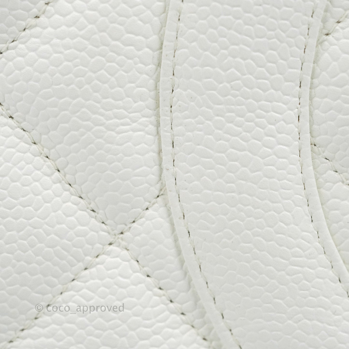 Chanel Vintage Medallion CC White Caviar Tote Bag Gold Hardware