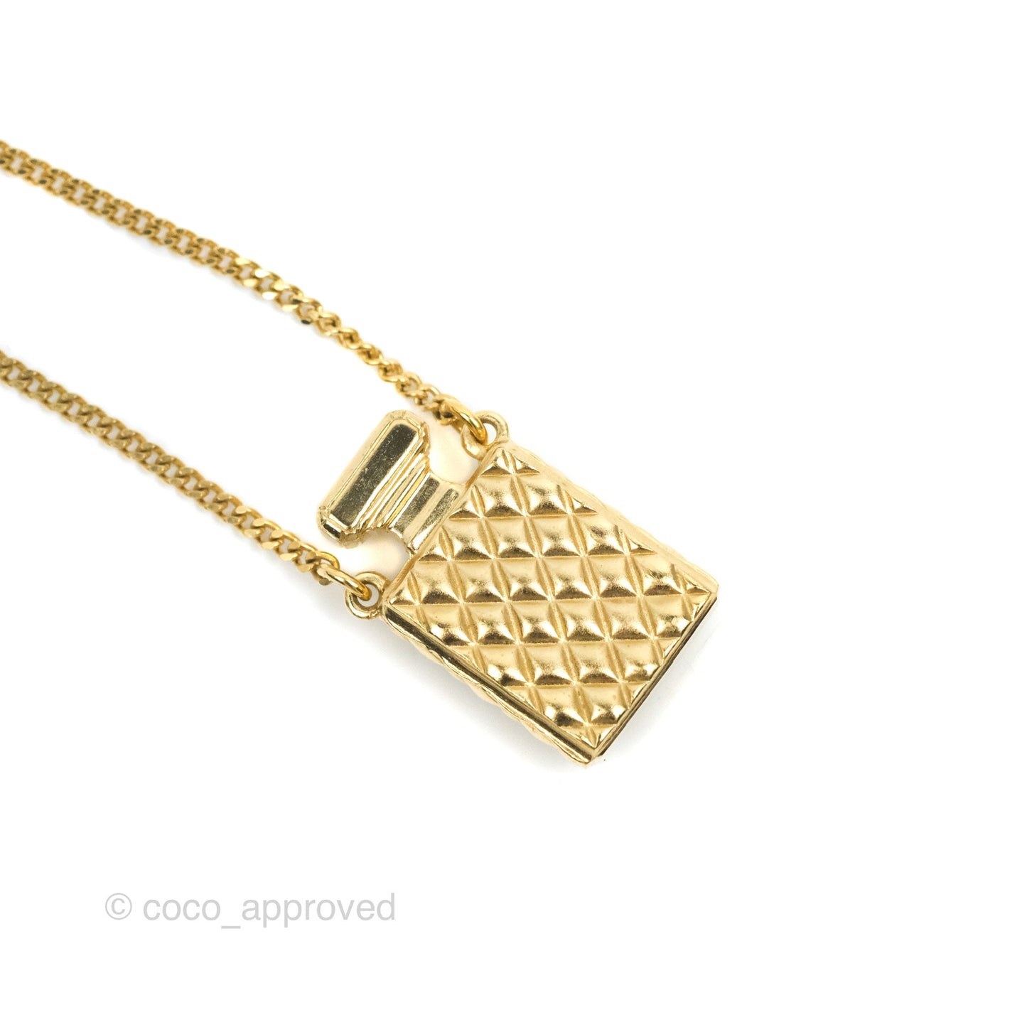 Chanel CC Perfume Bottle Rhinestone Necklace 21V