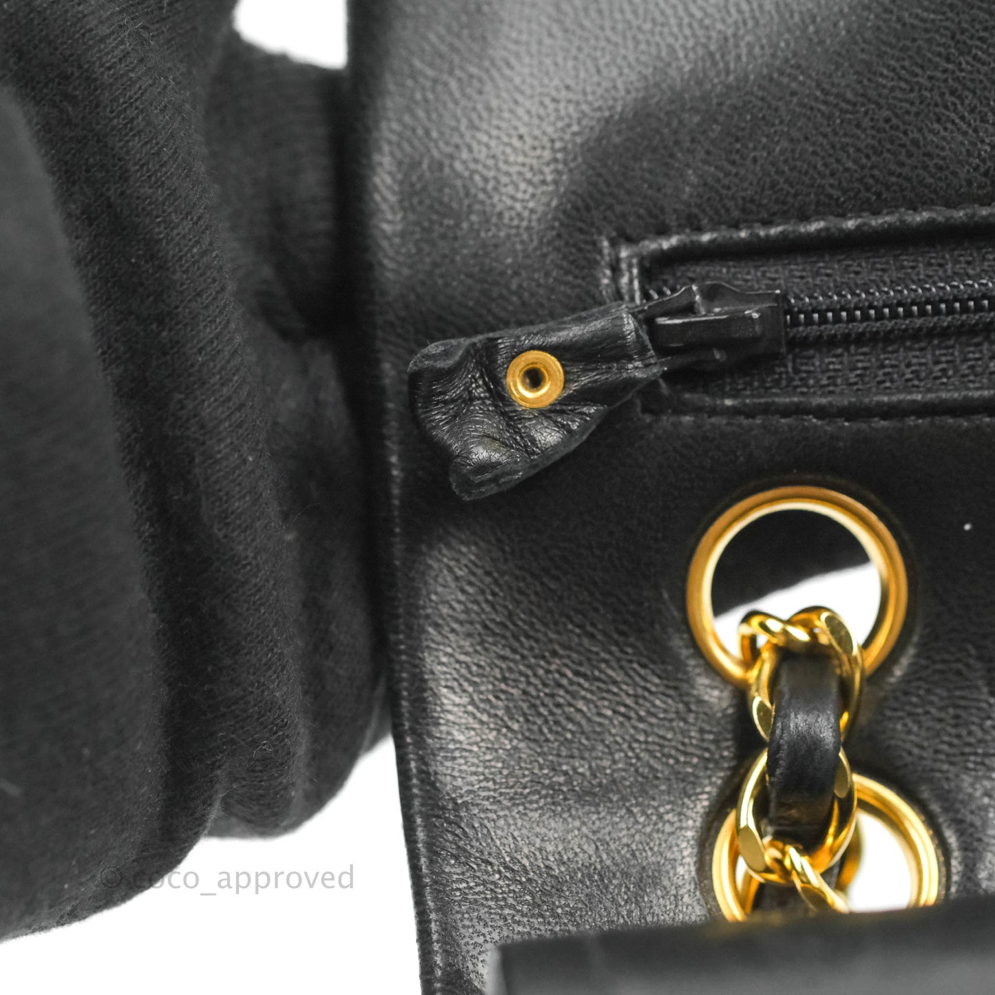 Chanel Vintage Classic S/M Small Double Flap Bag Black Lambskin 24K Gold Hardware