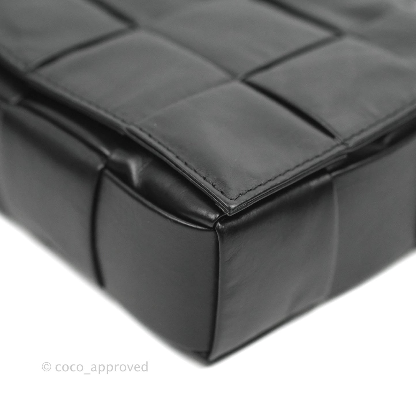 Bottega Veneta Intrecciato Paper Cassette Calfskin Bag Black Silver Hardware