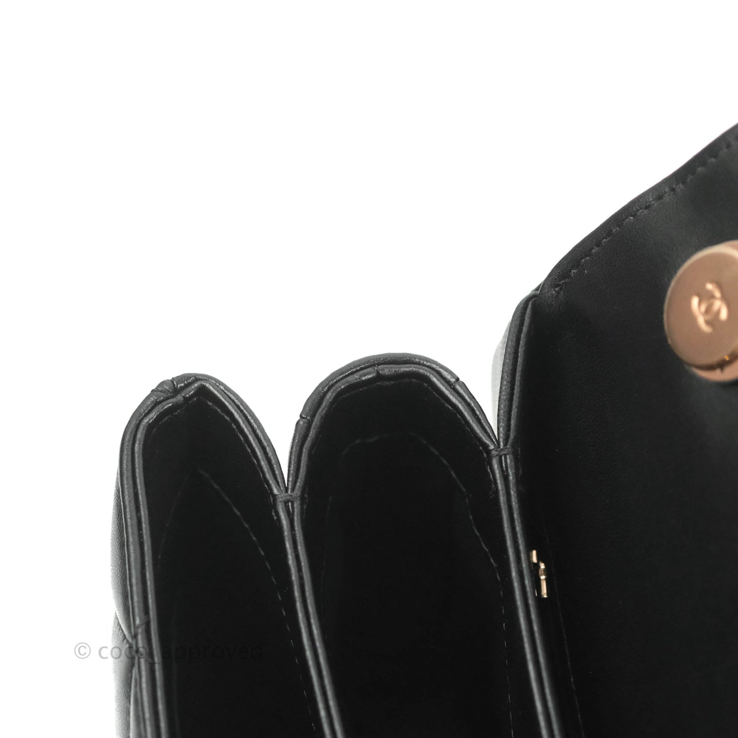 Chanel Small Trendy CC Black Lambskin Rose Gold Hardware 22C
