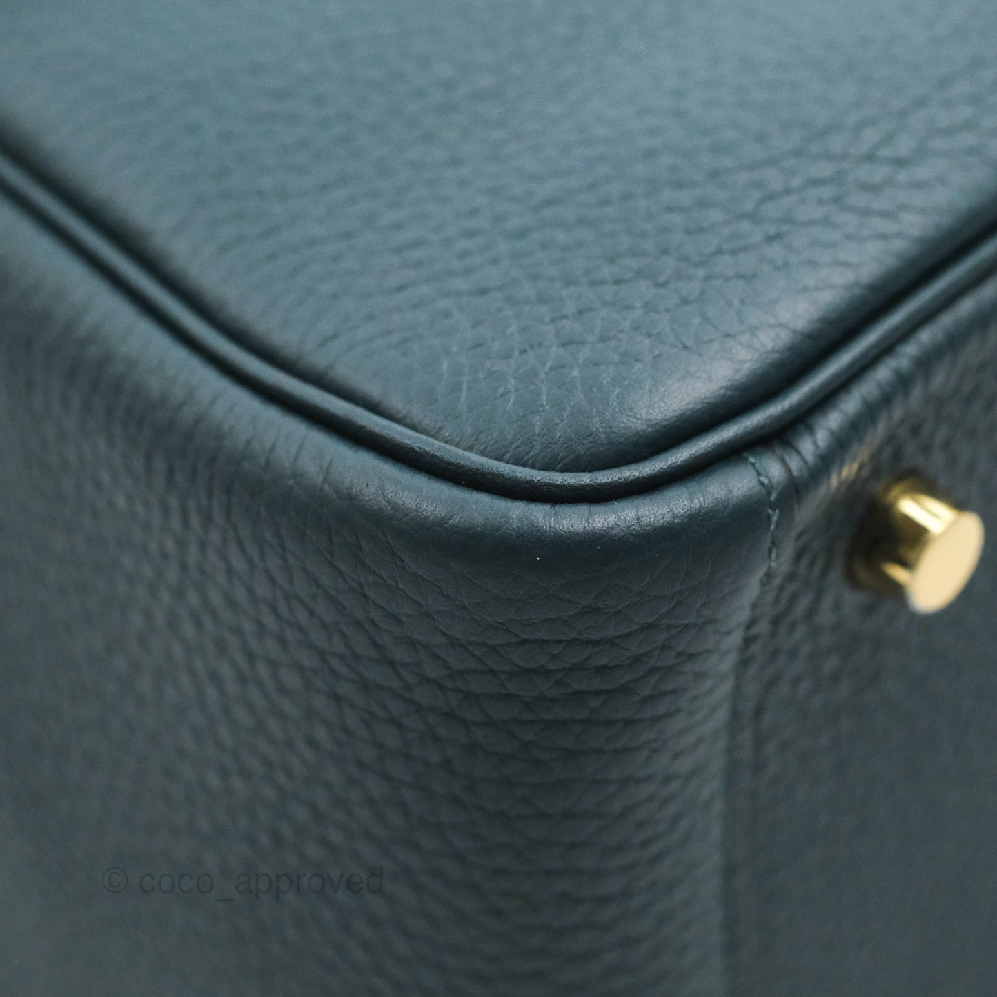 Hermès Lindy 26 Vert Cypress Clemence Gold Hardware