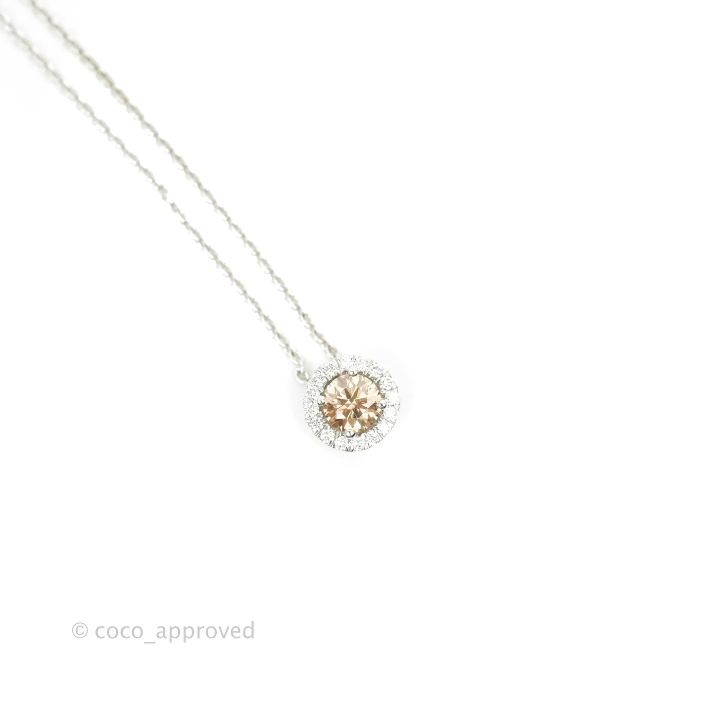 De Beers Champagne Aura Fancy Dark Round Diamond Pendant 0.34ct